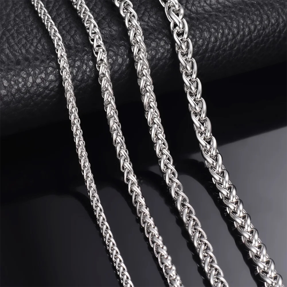1Pice Width 2.5-6mm Keel Link Chain Necklace for Men Women Stainless Steel Chain