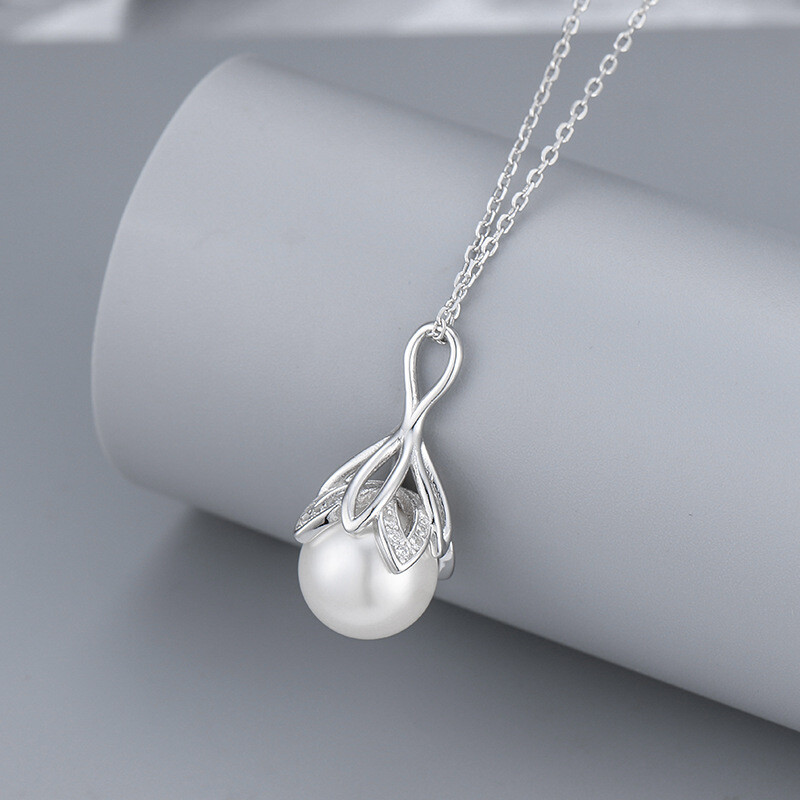 Sterling Silver Semi Mount Pendant Setting 6-10 Pearl Mounting Bail Cap with Pin