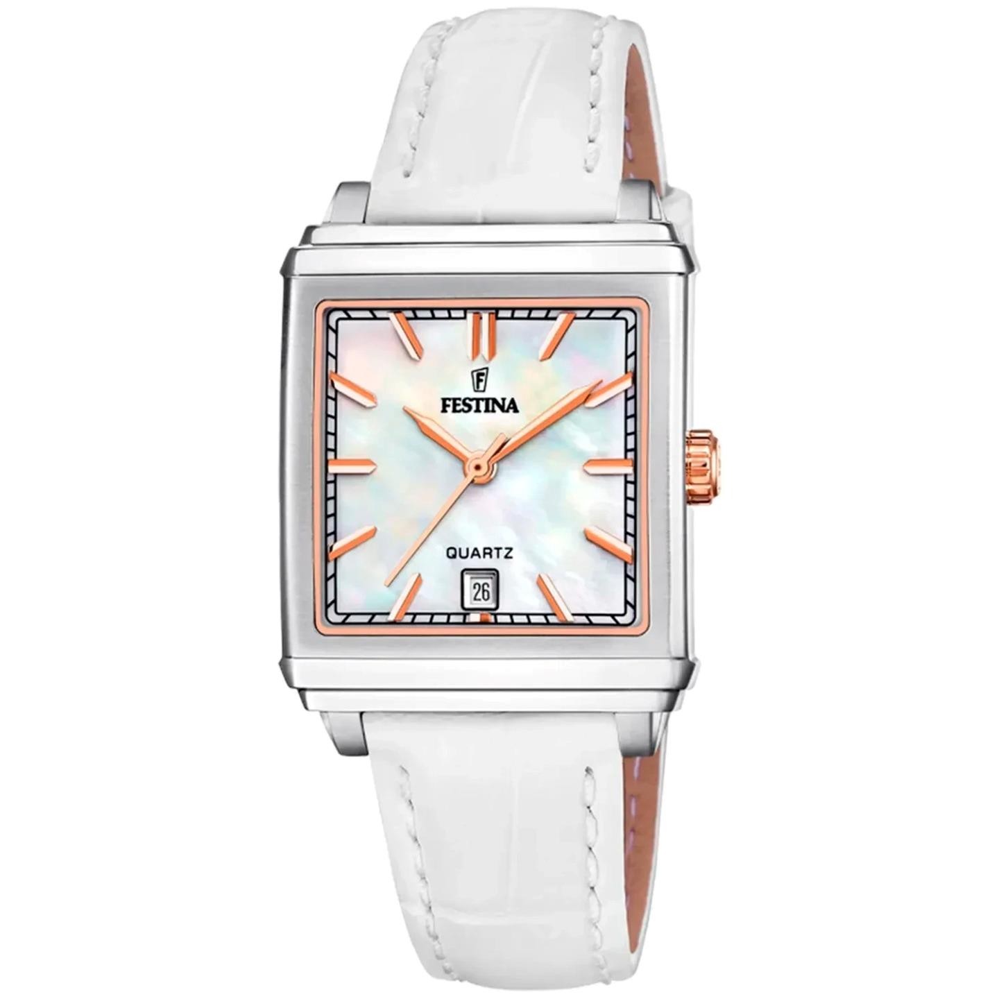 FESTINA F20682/1 Ladies Stainless Steel Case Leather Strap Date 2 Year Warranty