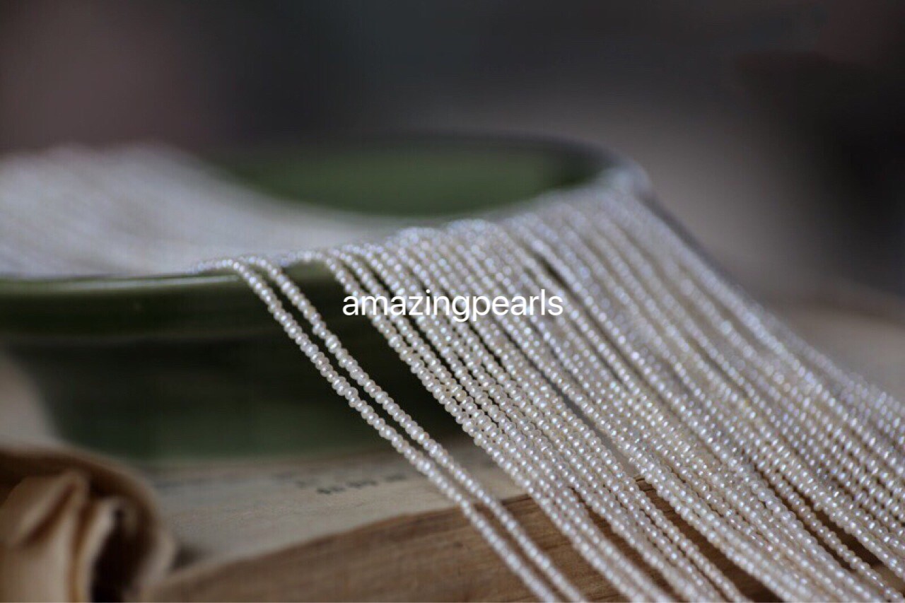 Rare 1.8-2mm Small Tiny Round Fresh Water Pearl Loose Beads Strand