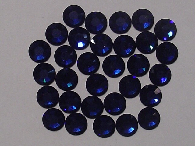 12ss DARK INDIGO (maxima) FLATBACK PRECIOSA Rhinestones 1gr.