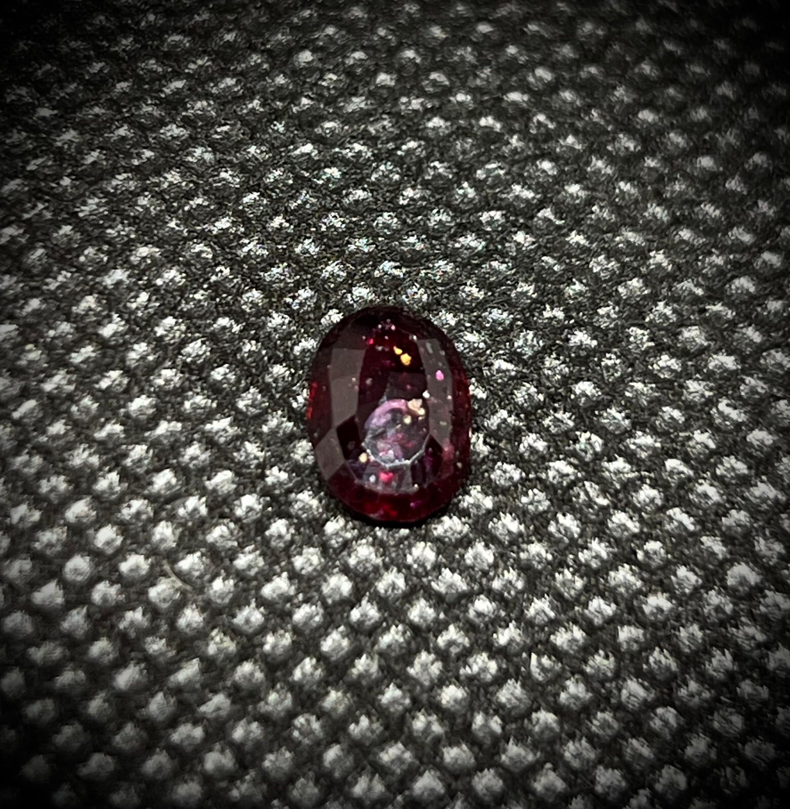 1.38 Cts Oval Red Natural Ruby Very Rare Heavily Included Untreated @ Madagascar