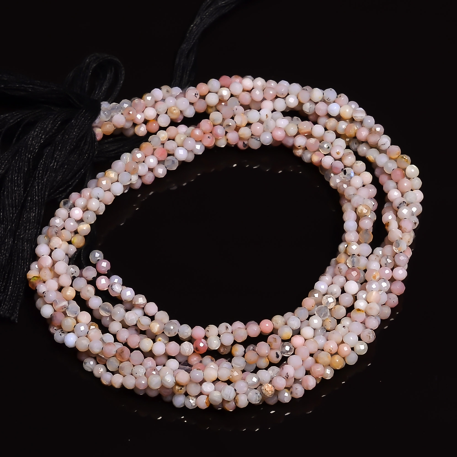 2.5 mm Natural Pink Opal Faceted Round Rondelle Beads Jewelry 33cm Strand EB-70