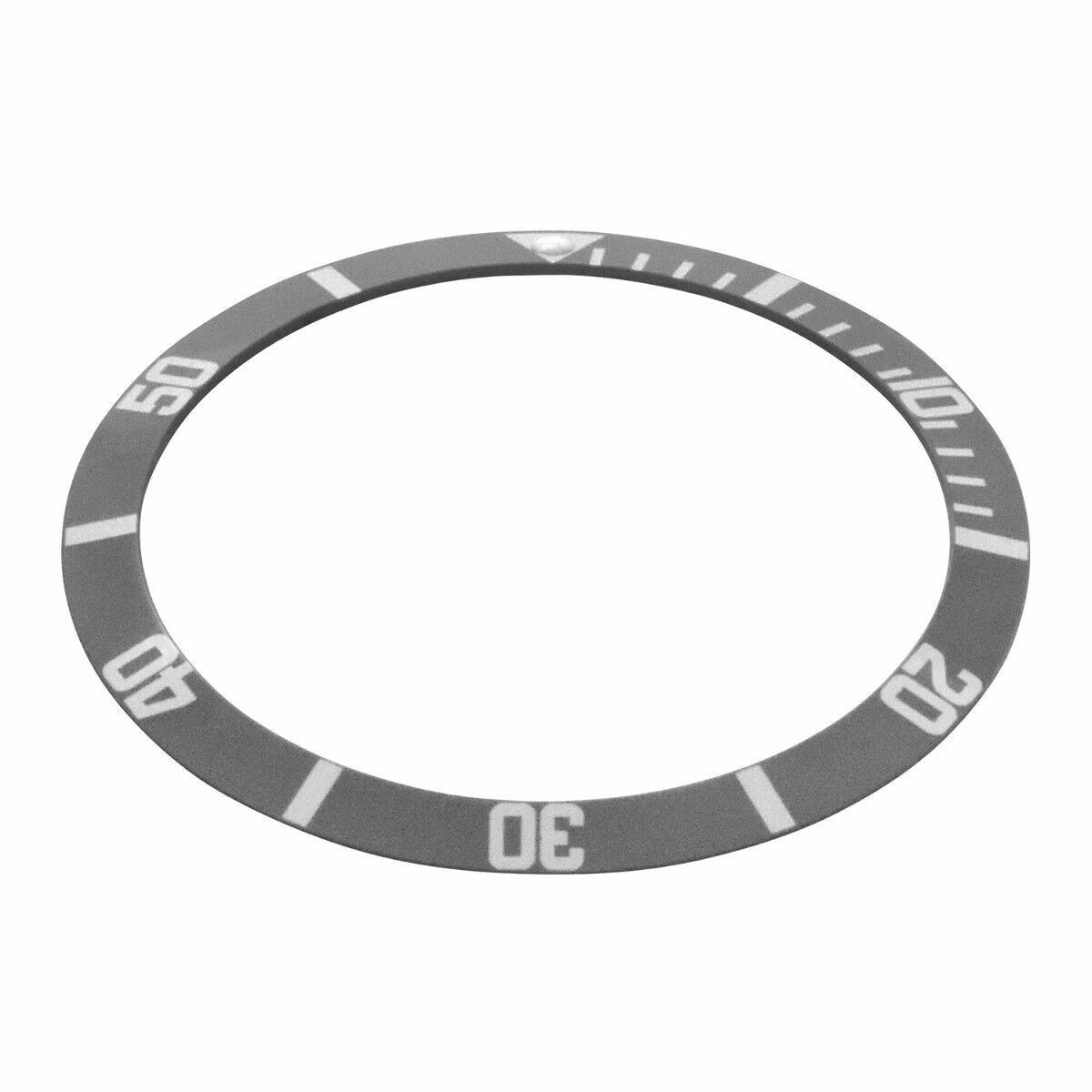 REPLACEMENT BEZEL INSERT FADED FAT FONT GRAY FOR WATCH 36.50MM X 30.40MM