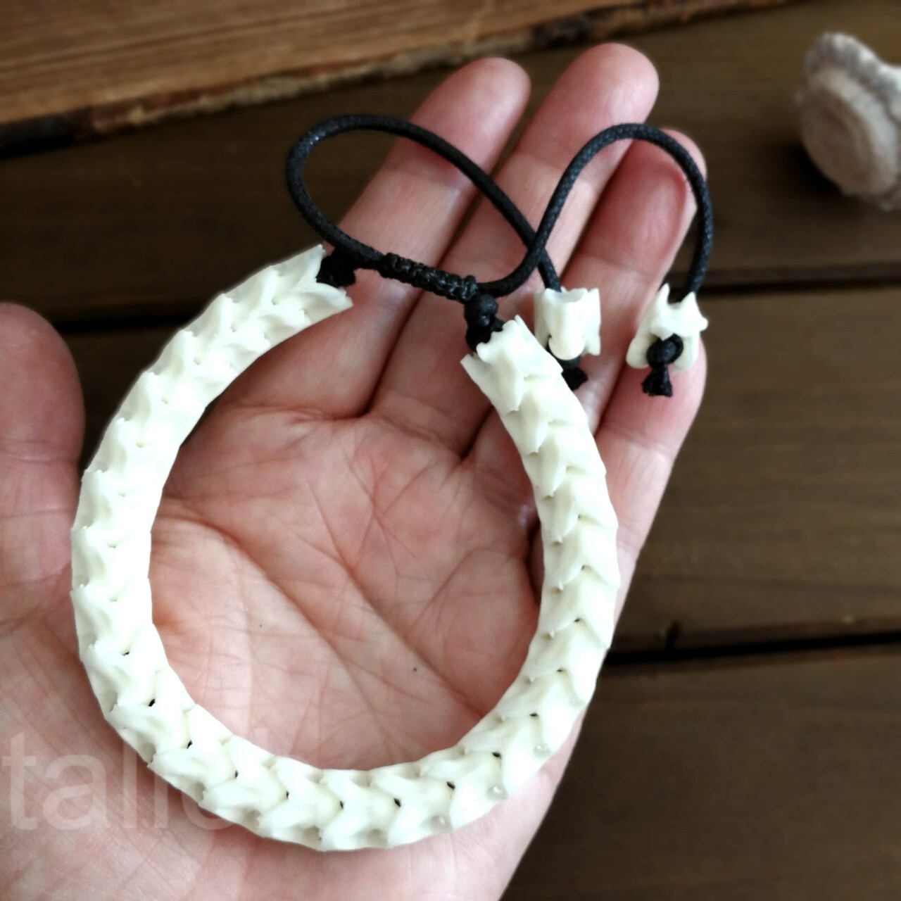 Real Snake Vertebrates Bone Hand Braided Bracelet White Adjustable Unisex Cool