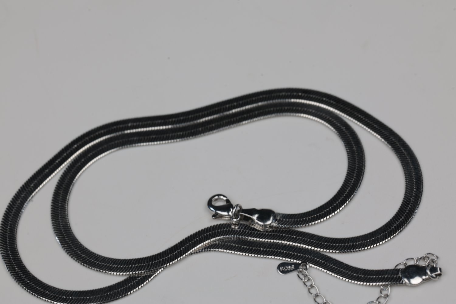 Sterling Silver Herringbone Snake Chain Necklace 925 Flat 16-18″ 10g
