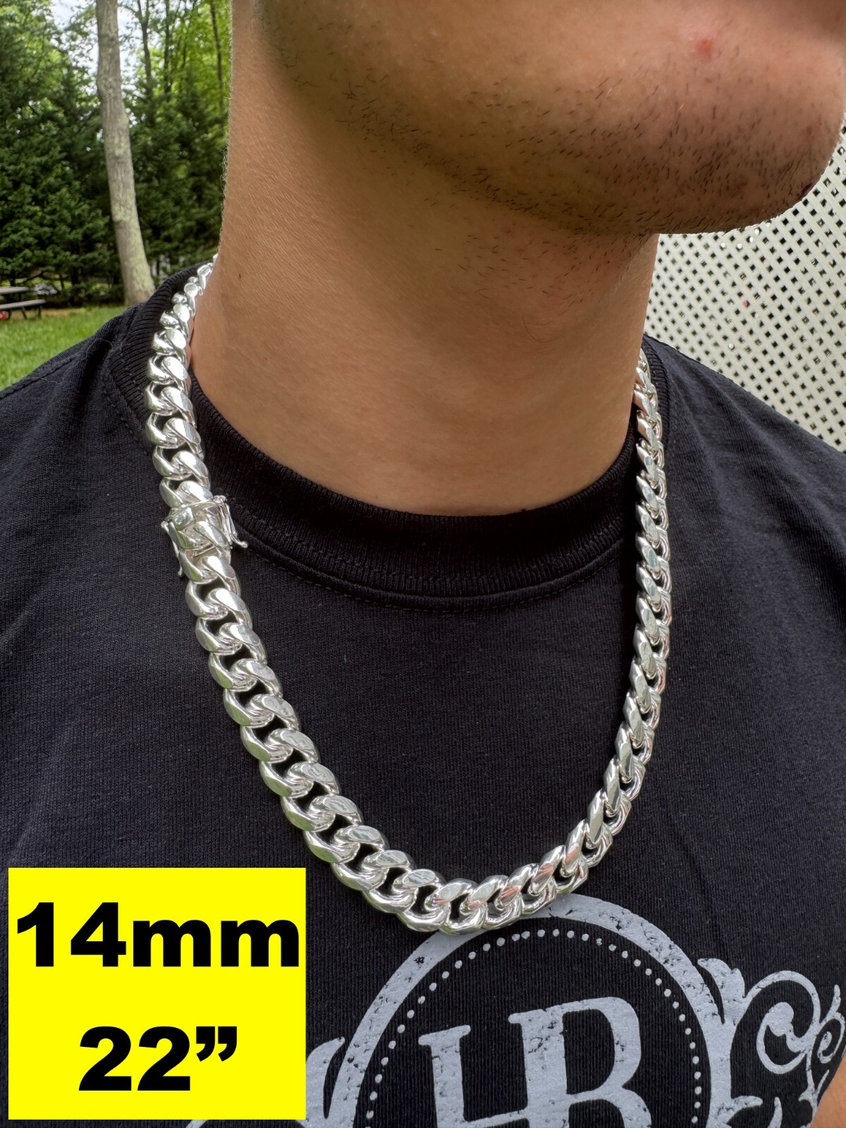 Real Solid 925 Sterling Silver Miami Cuban Chain Or Bracelet 5-14mm Box Clasp