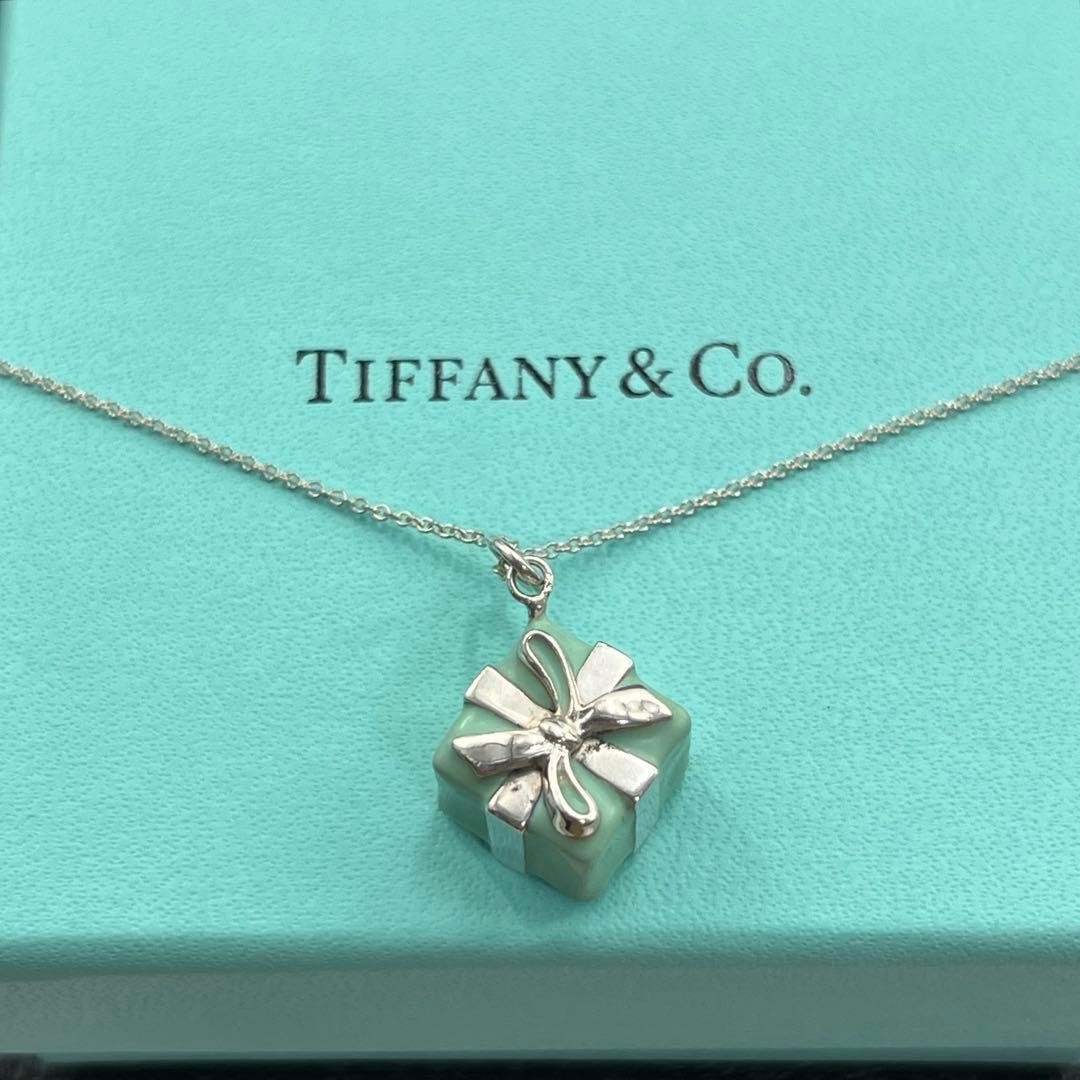 Tiffany & Co. Blue Box Necklace Silver 925 Enamel Women Pre-Owned Rare Tiffany B