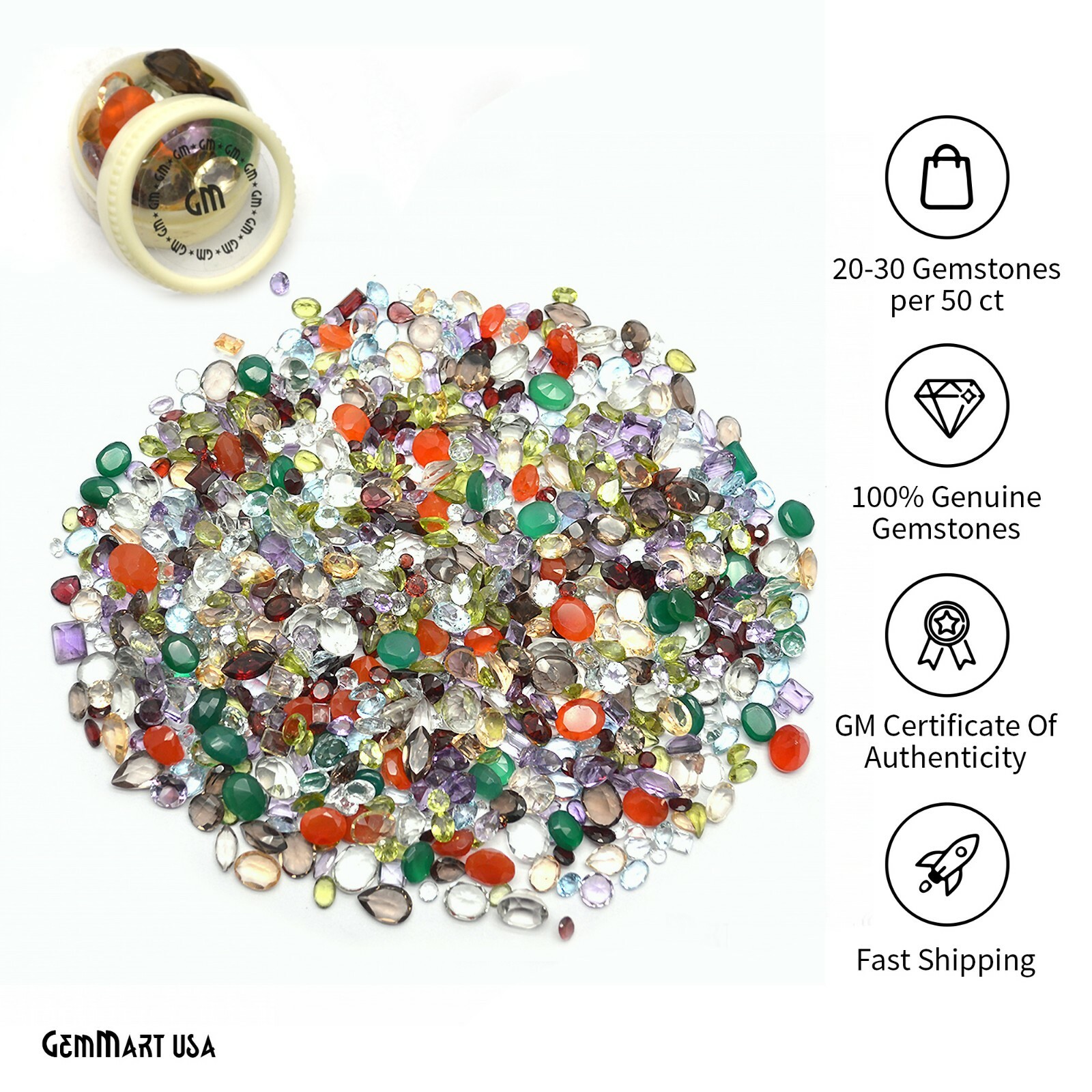 AAA Mixed Gems Semi Precious Loose Natural Gemstones Lots Faceted Cut 0.50-5 ct