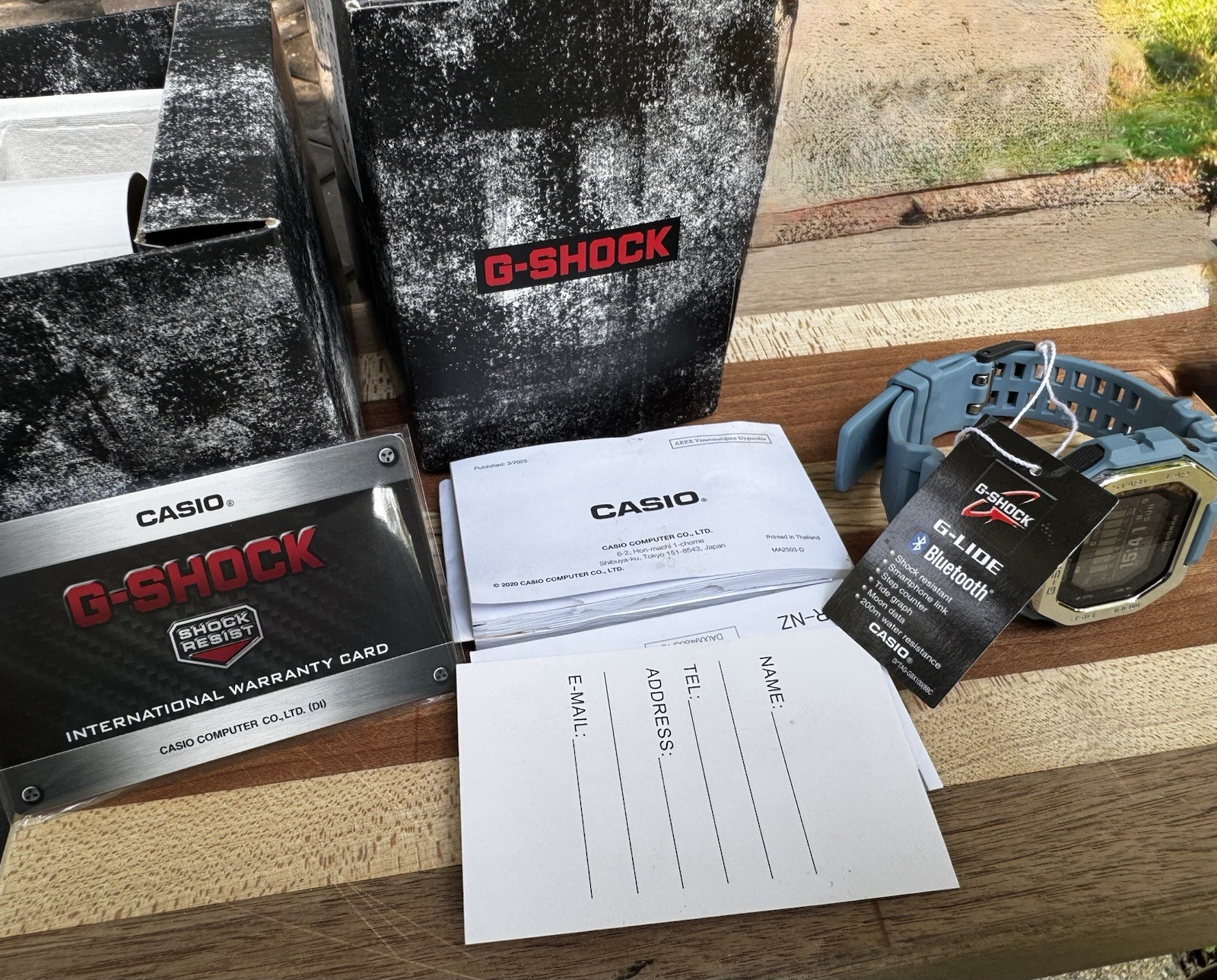 Casio G-SHOCK GBX-100-2A G-LIDE Bluetooth Surf Watch Blue Box & Papers 200M