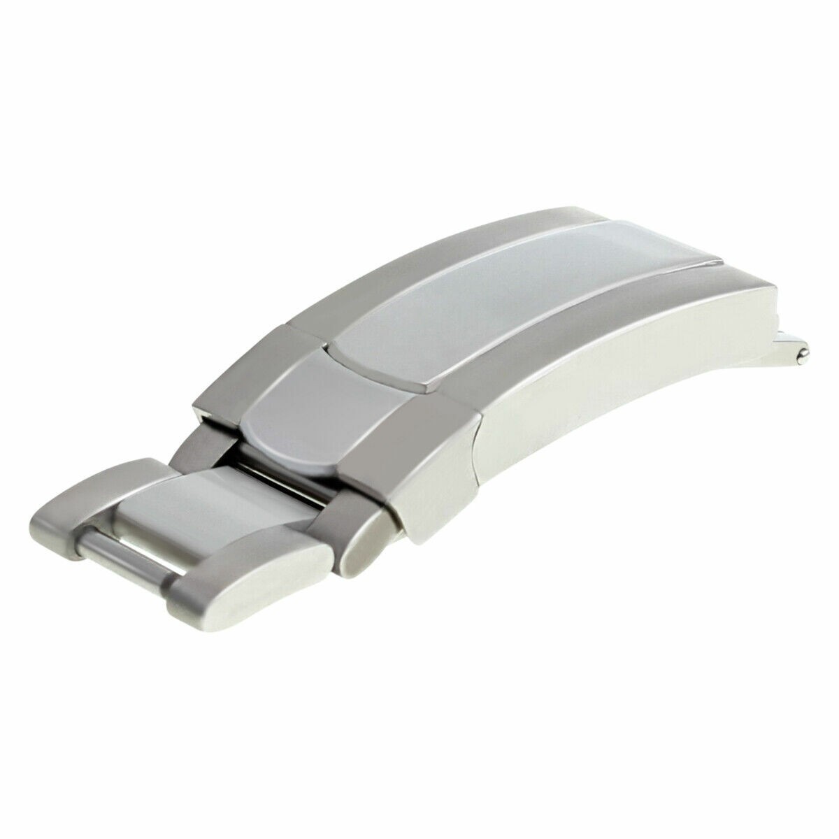 LOCK CLASP BUCKLE FOR ROLEX OYSTER WATCH BAND SHINY CENTER MATTE 3 SIDE STEEL