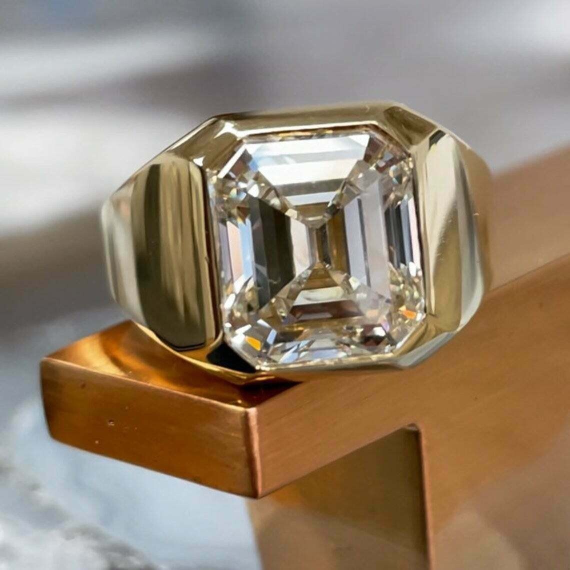 5.00 Ct Lab-Created Diamond Men’s Engagement Ring 14K White Gold Finish