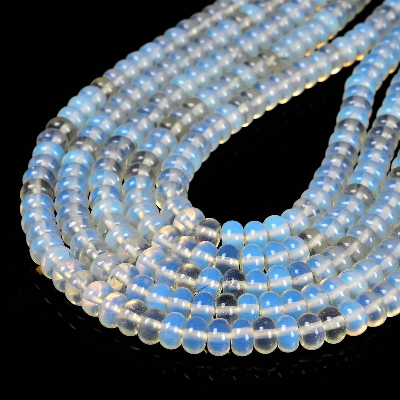 Opalite Smooth Rondelle Beads Size 5x8mm 15.5” Strand