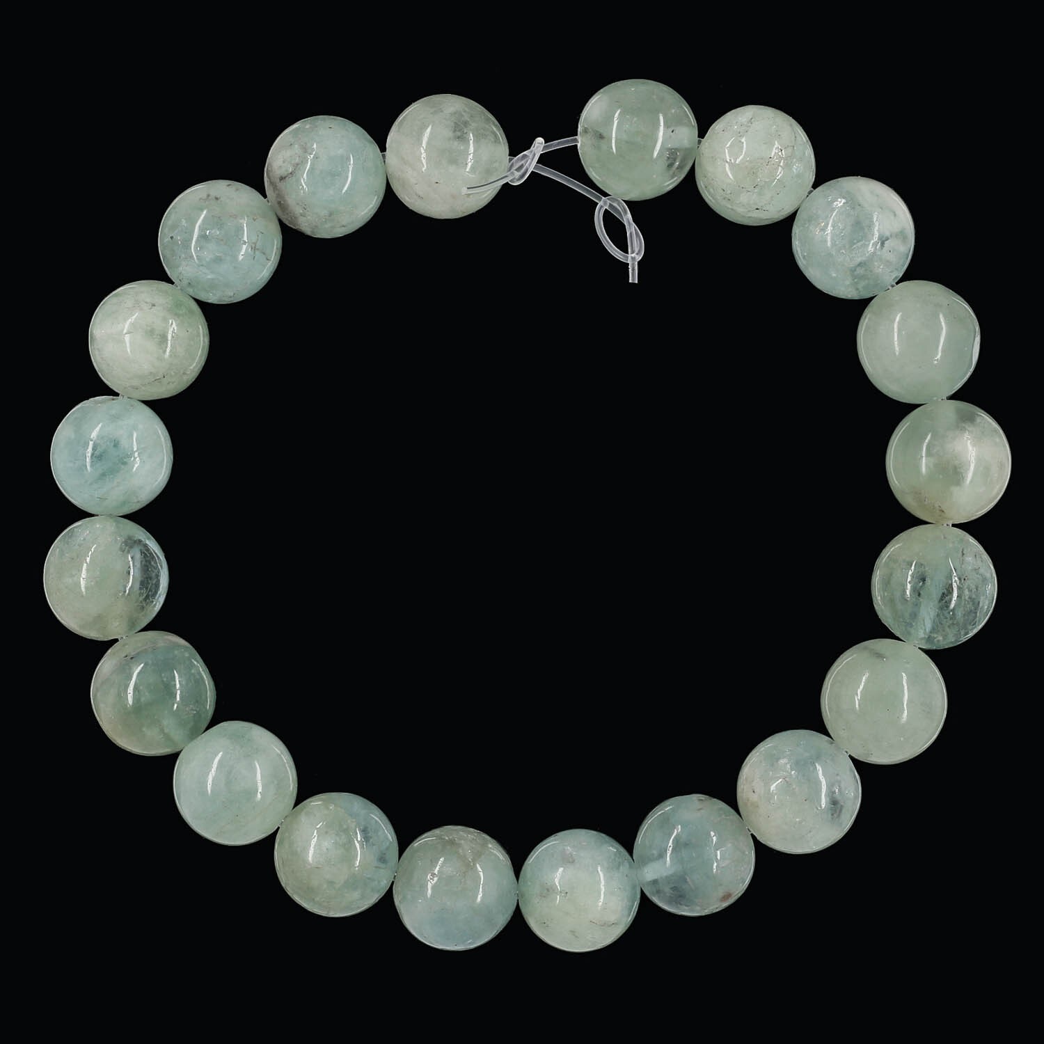 8″ Natural Aquamarine Round Beads 11mm #56003