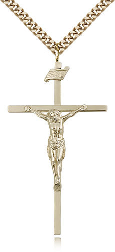 Gold Filled Crucifix Pendant For Men On 24 Chain – 30 Day Money Back Guarantee