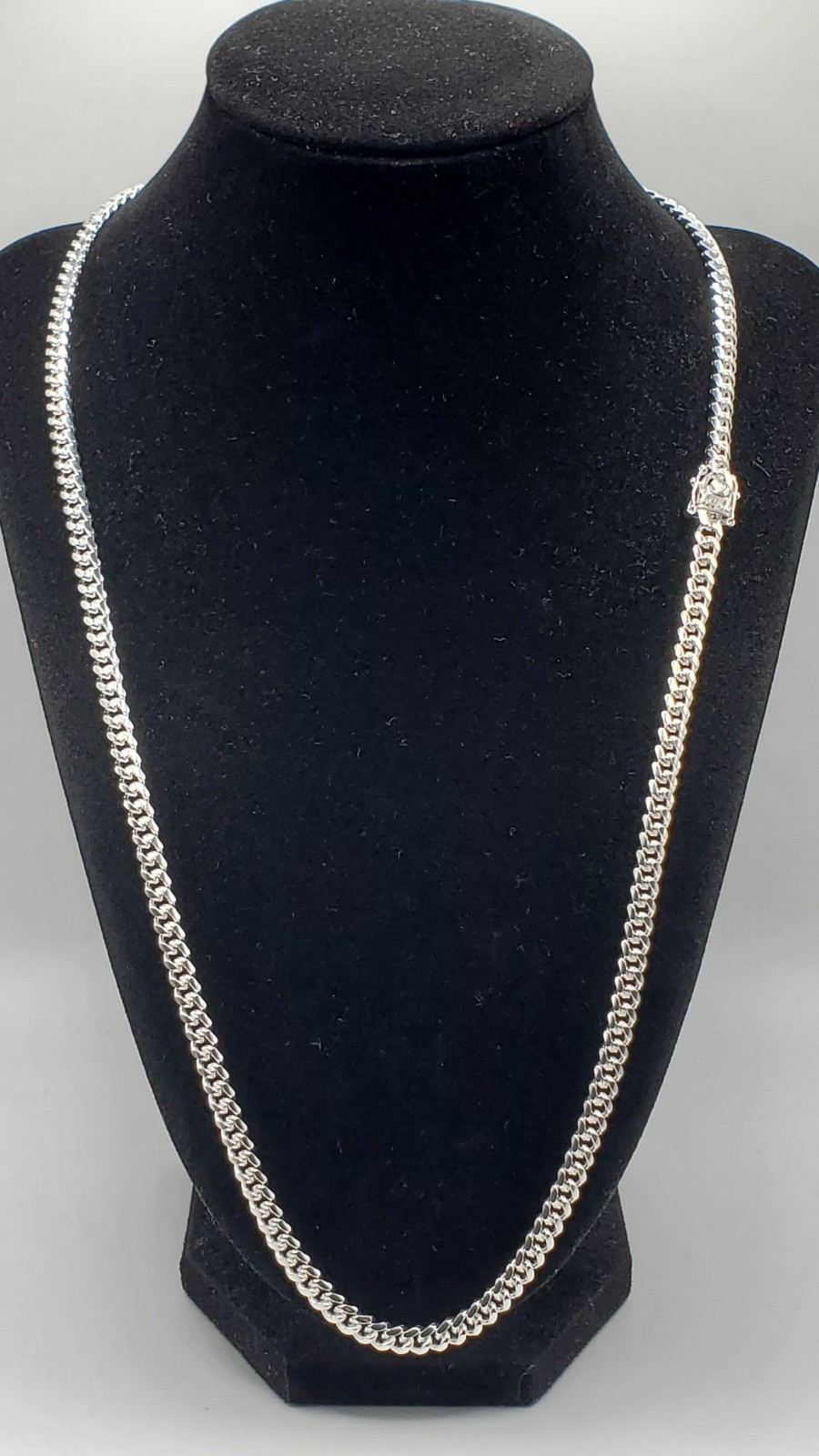 Solid 925 Sterling Silver Miami Cuban Chain 5mm 24″ Box Lock Men Italy, NEW