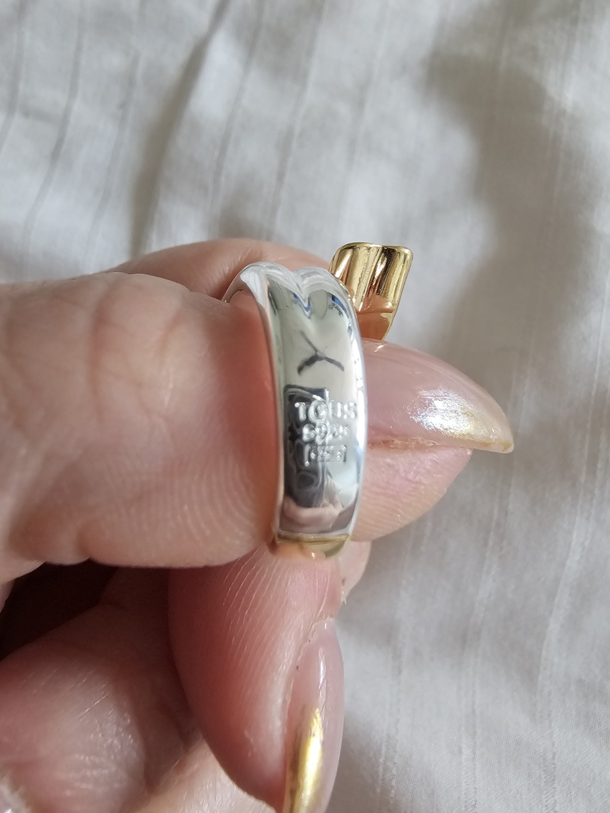 TOUS BOLD BEAR 2 TONE RING (SILVER GOLDEN PLATED) #8 LAST ONE