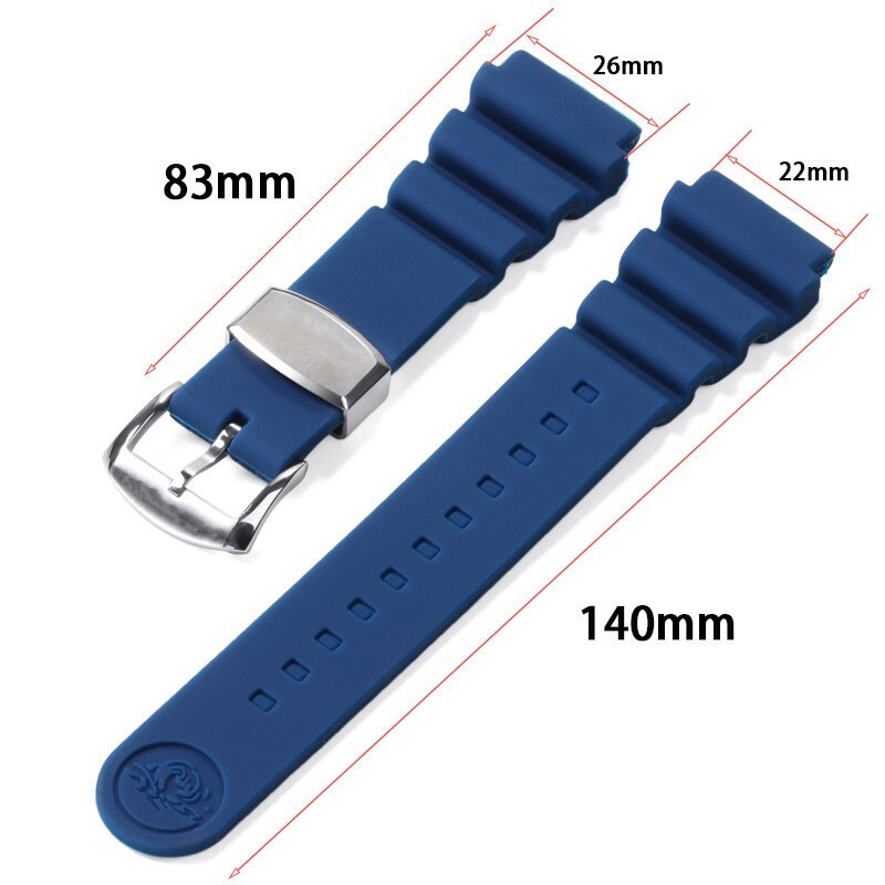 20-22mm for SEIKO Prospex BLACK SRP779 SRPC91 Silicon Rubber Watch Band.