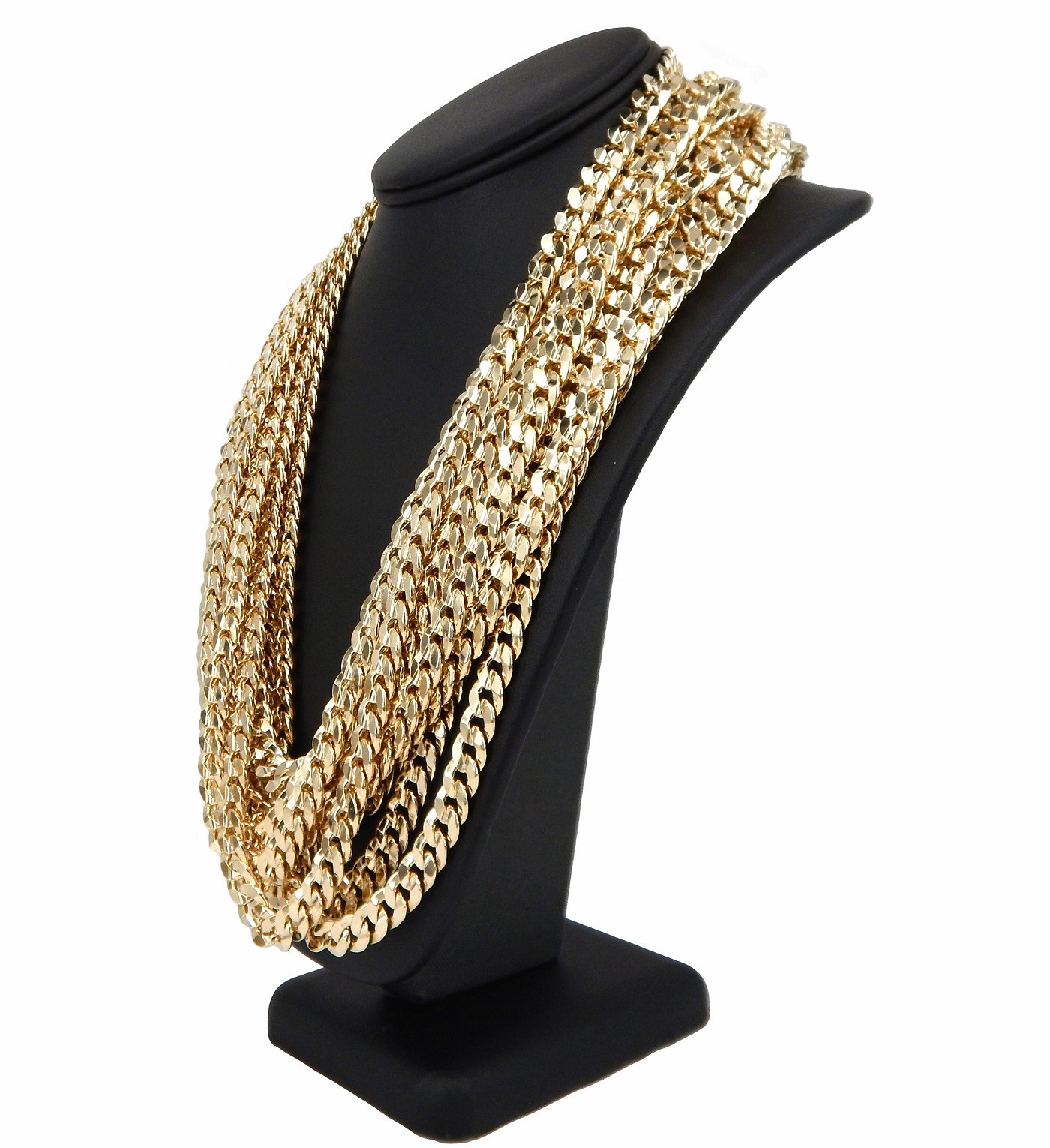 Men’s 10mm Concave Cuban link Chain Necklace 8″ 9″ 20″ 24″ 30″ Wholesale Lot