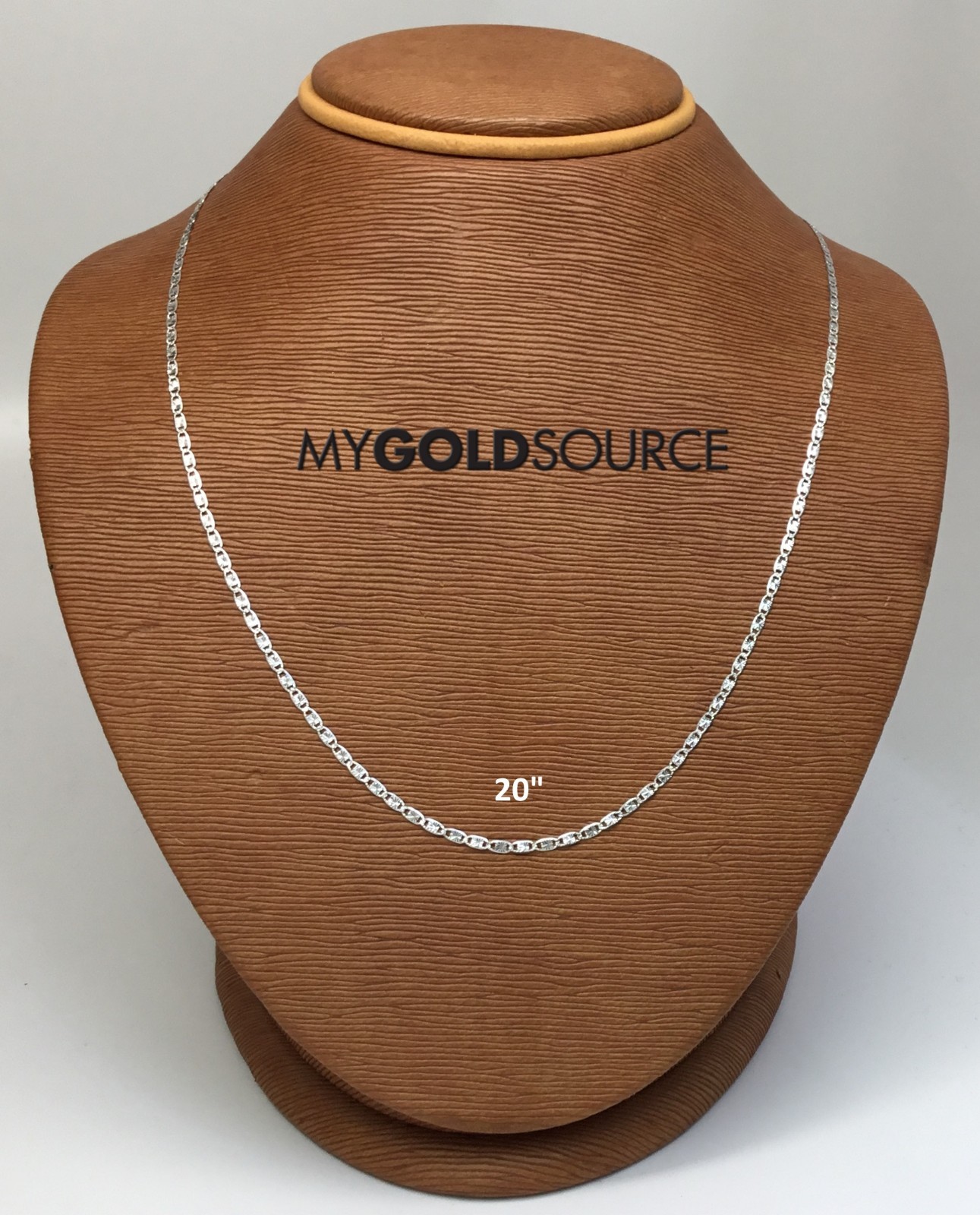 14k Gold Necklace Solid White Gold Valentino Chain 16/18/20 Inches 2.0 MM
