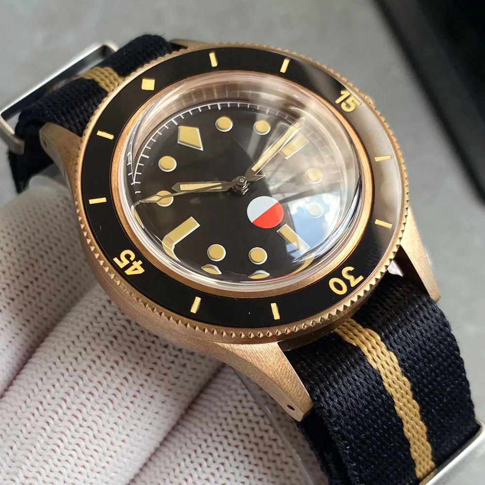 Tandorio 50 Fathoms Real CUSN8 Solid Bronze NH35A Auto Vintage Men Watch 20ATM