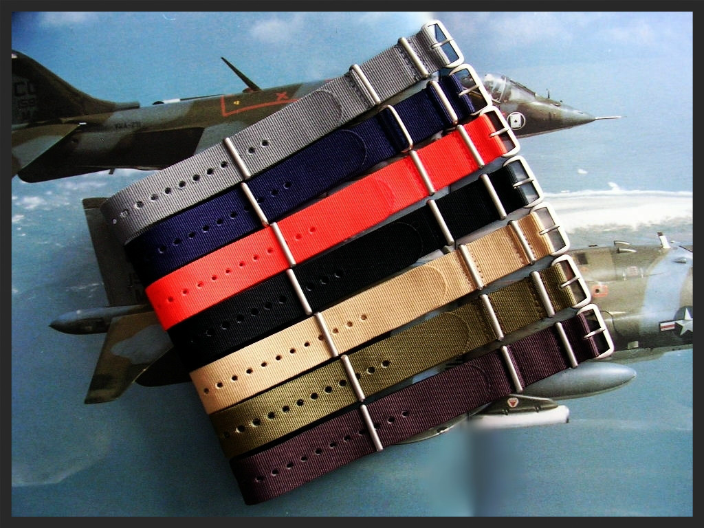 19mm Bond stripe NATO g10 Premium nylon watchstrap MoD RAF IW SUISSE 18 20 22 24