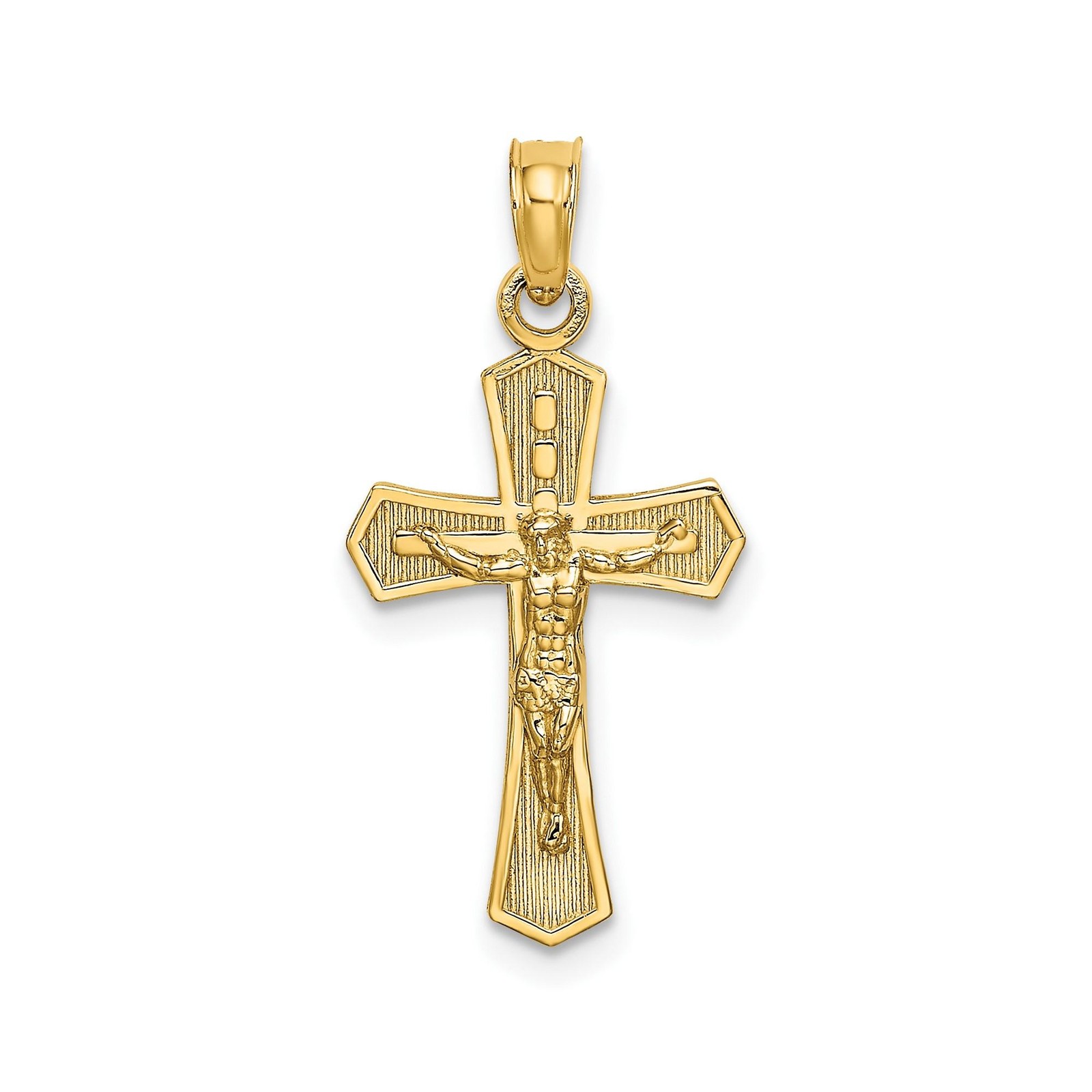 14k Real Gold Crucifix Cross Pendant Necklace Jesus Catholic Christian Jewelry