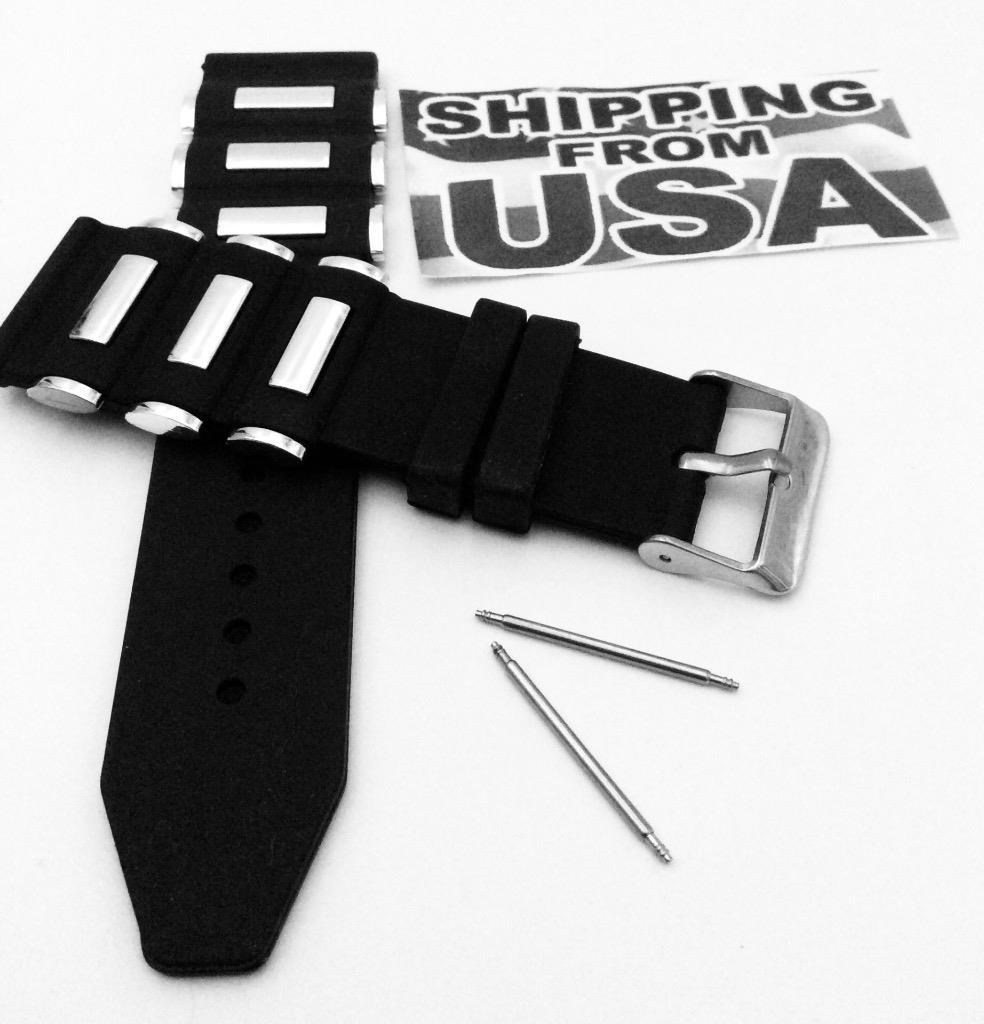 26mm Russian Diver silicon Rubber watch band strap Invicta Black Bullet band