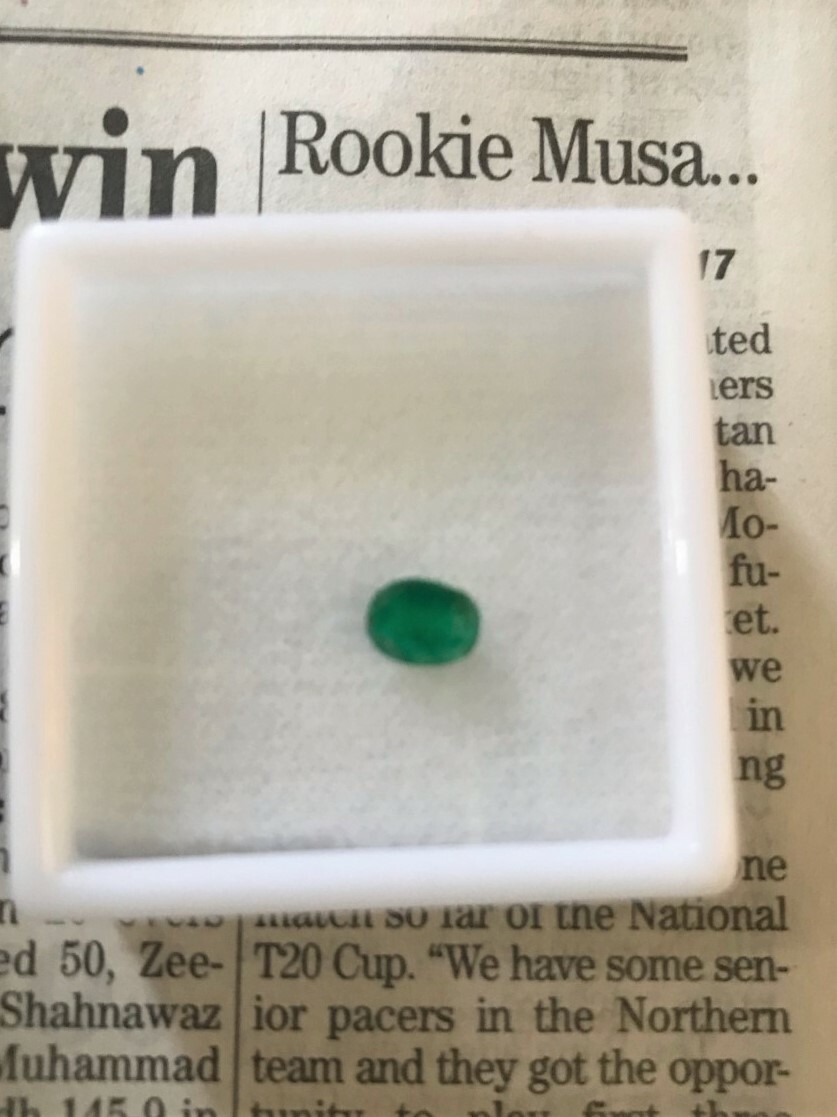 EMERALD RECTANGLE CUT PAKISTAN GIA CERTIFIED .80 CT NATURAL GEM GENUINE FACETED