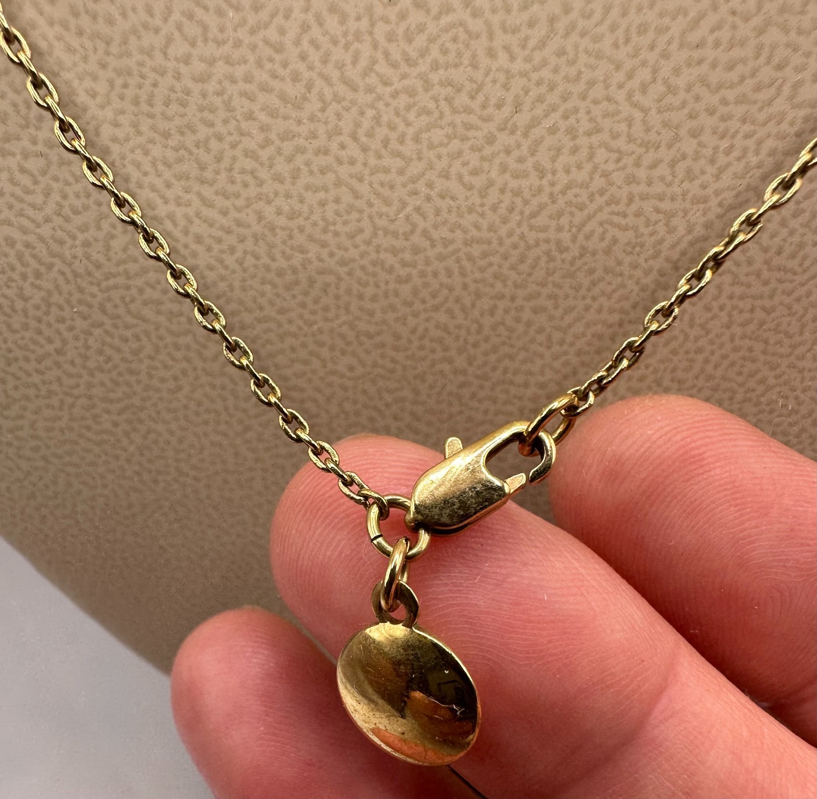 J.Crew signed chain Eternity link faux pearl Necklace rhinestone gold tone 32″L