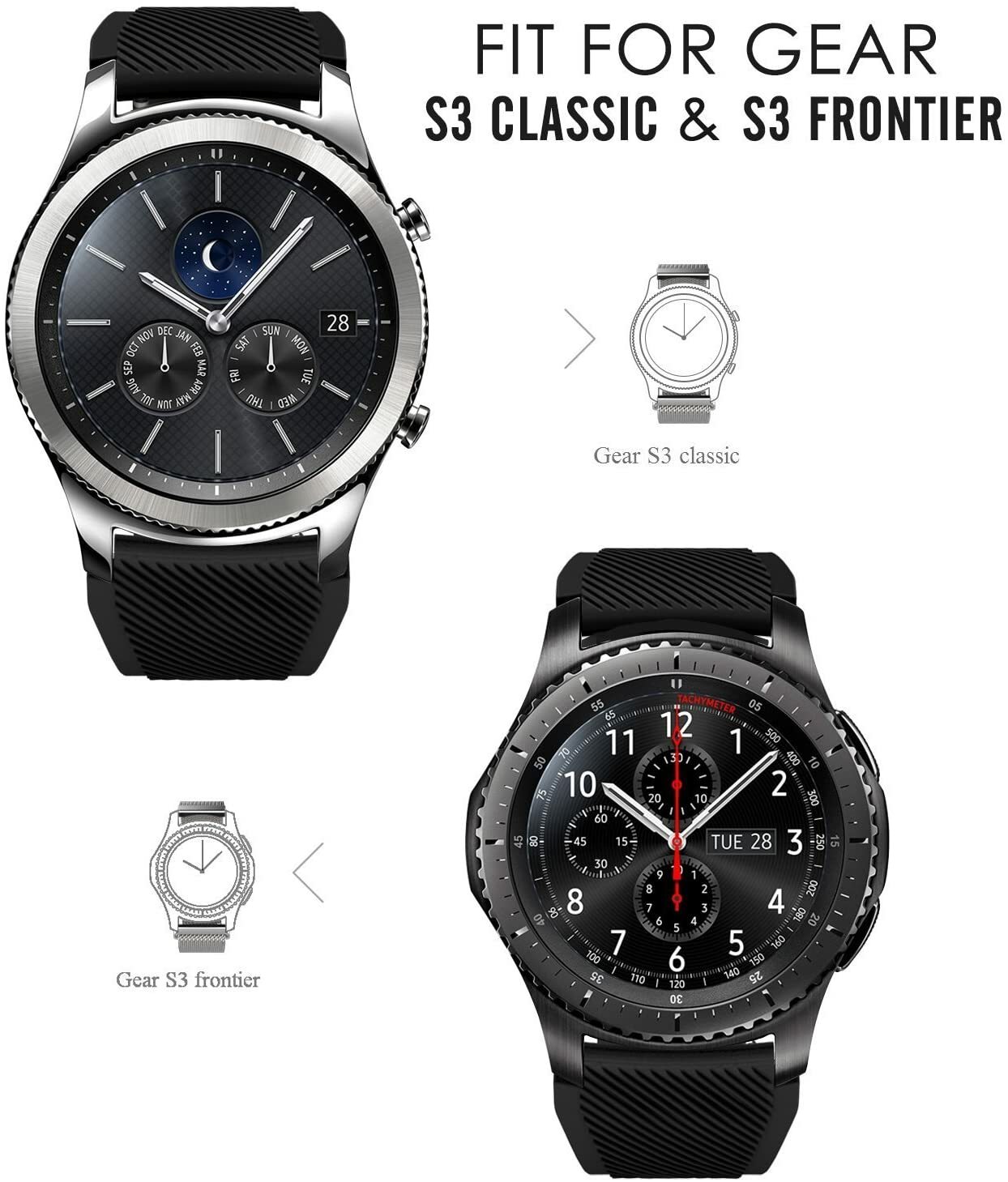 Replacement Soft Silicone 22mm Band Strap Bracelet For Samsung Galaxy Watch 46mm