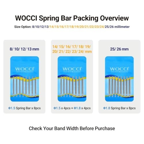 Spring Bars 22mm Stainless Steel Watch Band Pins Double Flange 1.5mm 1.8mm 8