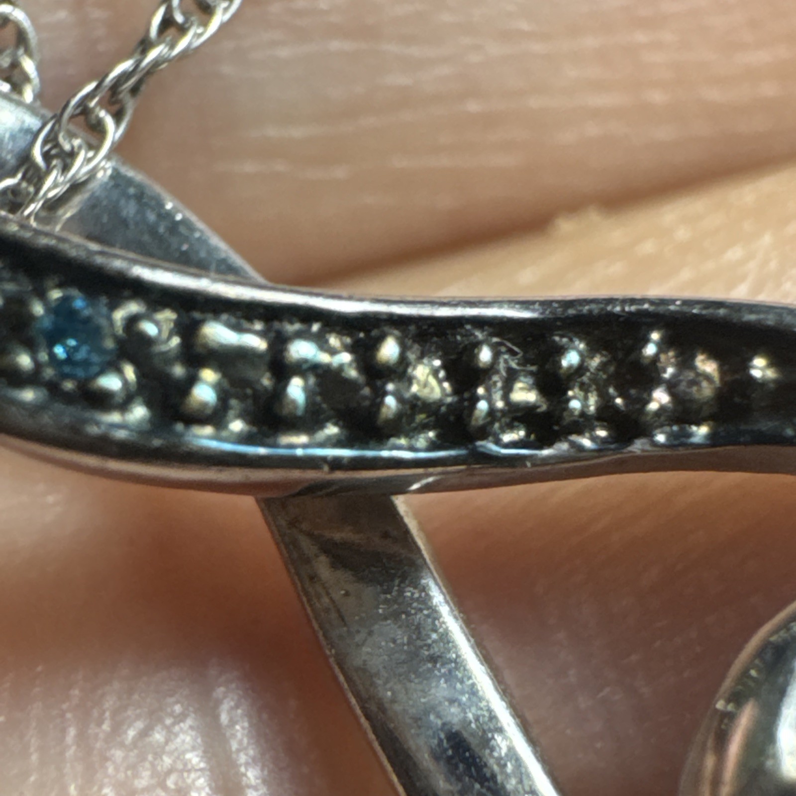 Sterling silver Sparkly Infinity Pendant Necklace Love Elegant Beauty Shiny Read