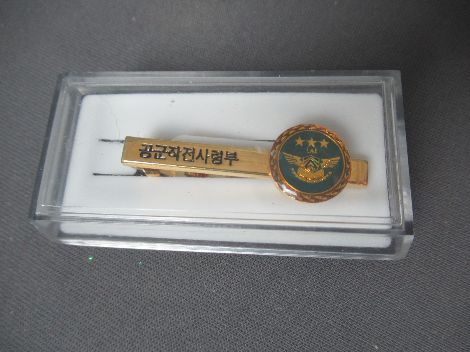 NIB Gold Tie Bar Republic of Korea Air Force – Operations Command – 24K GF c6 lm