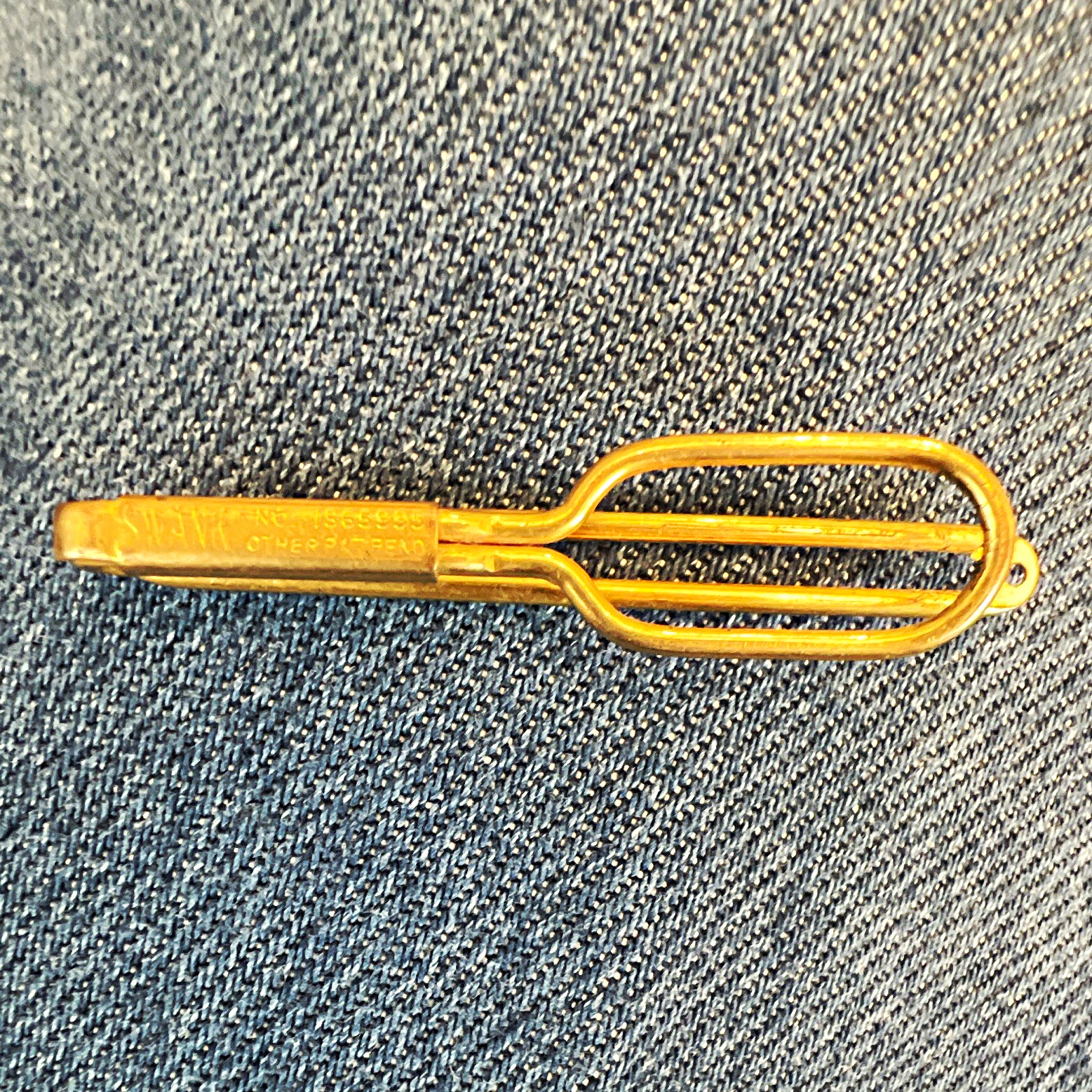 Swank Men’s Signed Gold Tone Tie Bar/Clip, Gold Color, No Stone