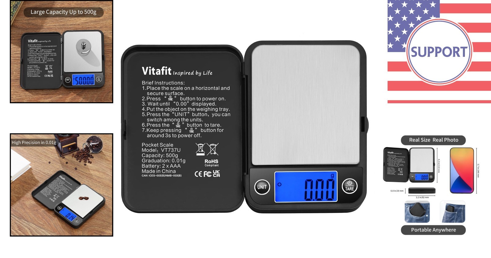 High Precision 500g Digital Scale – Perfect for Kitchen, Coffee, and Jewelry Use