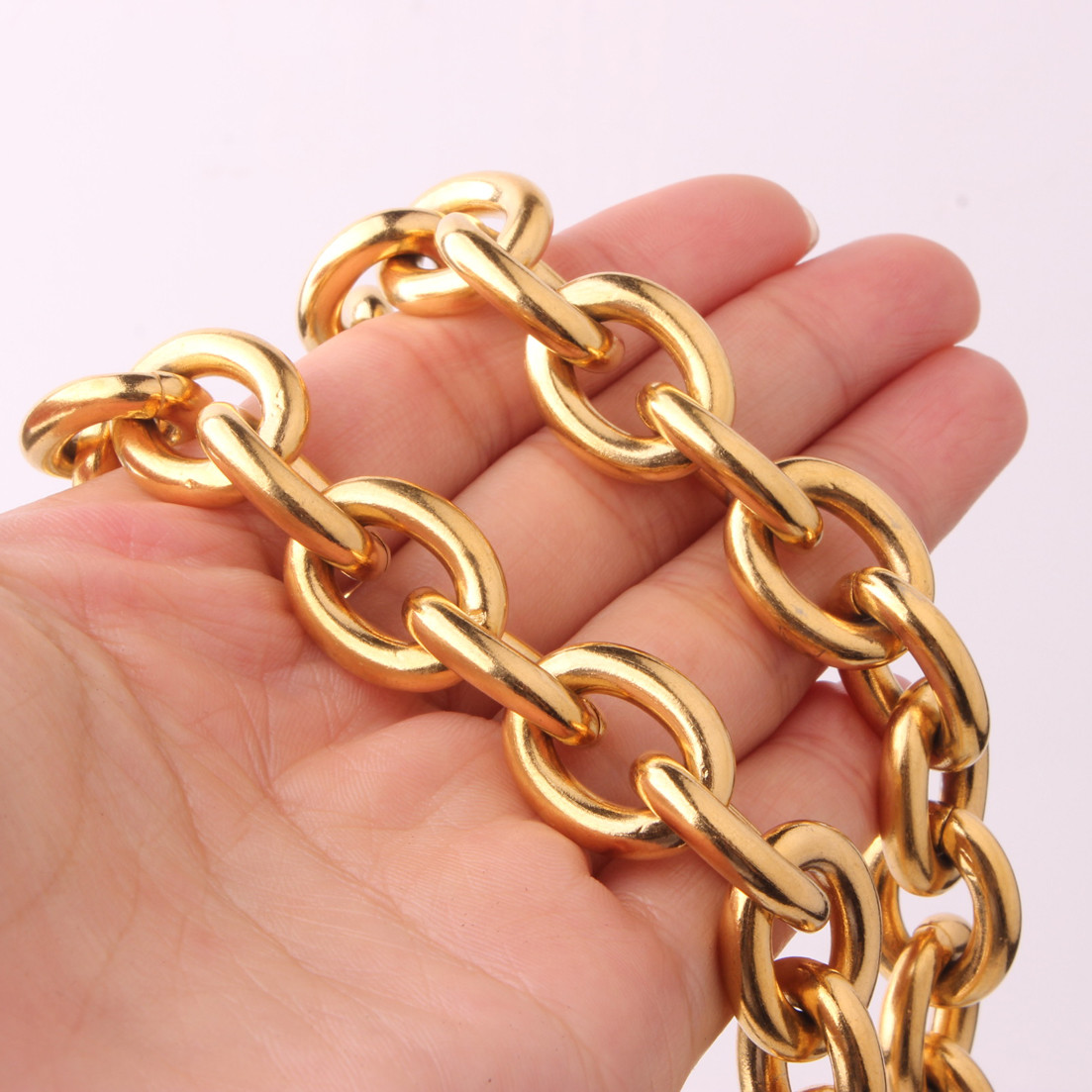 7″-40″ Stainless Steel Huge 8/11/13/15mm Rolo Oval Link Men’s Chain Necklace
