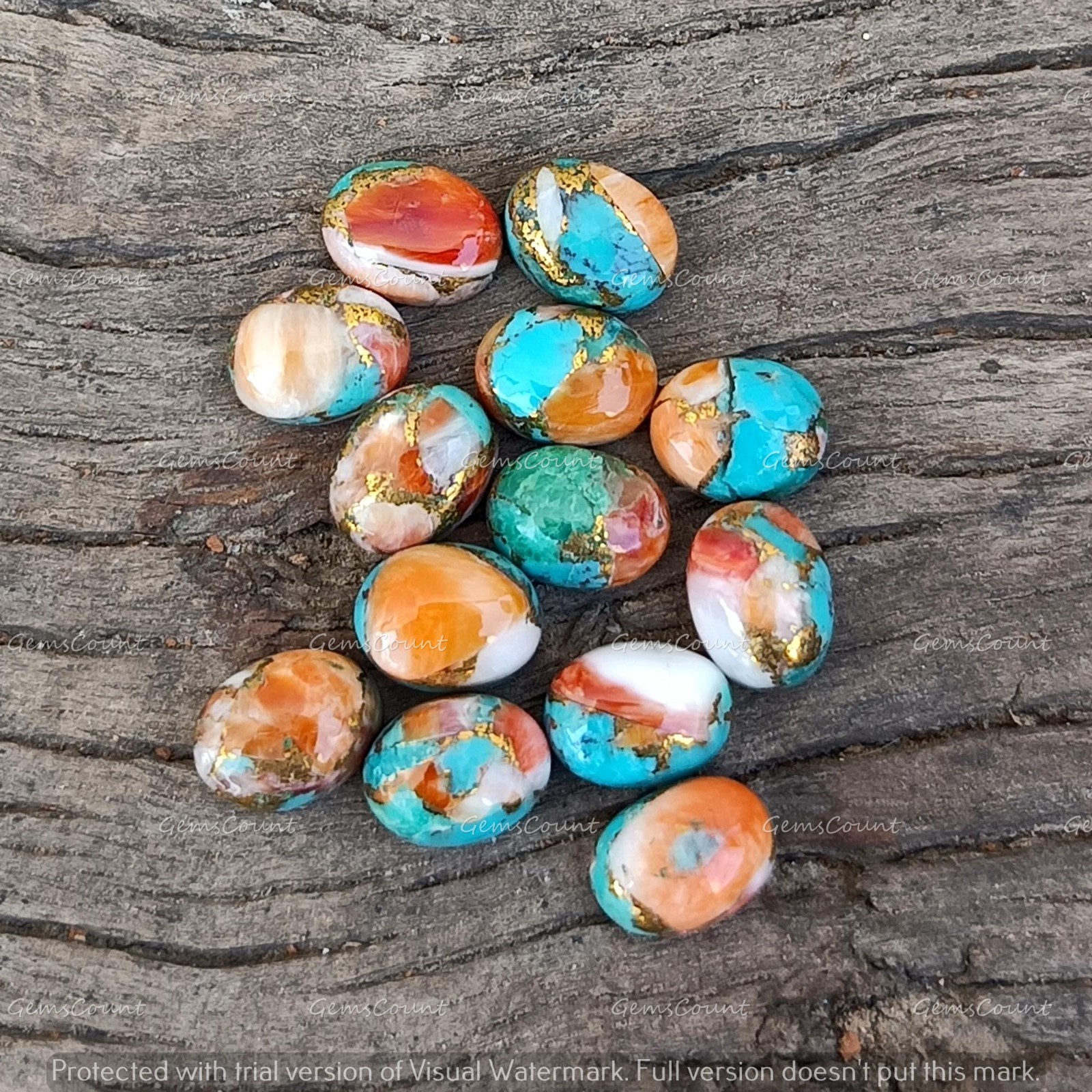 Natural Oyster Turquoise Oval Cabochon Gemstones For Crafting 3x5mm-15x20mm