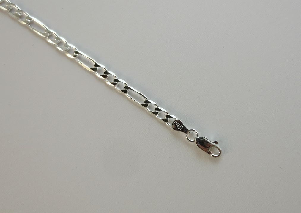 4mm Sterling Silver Figaro Chain. Pure .925 Italian Chain. 7,8,9 & 16 to 30 inch