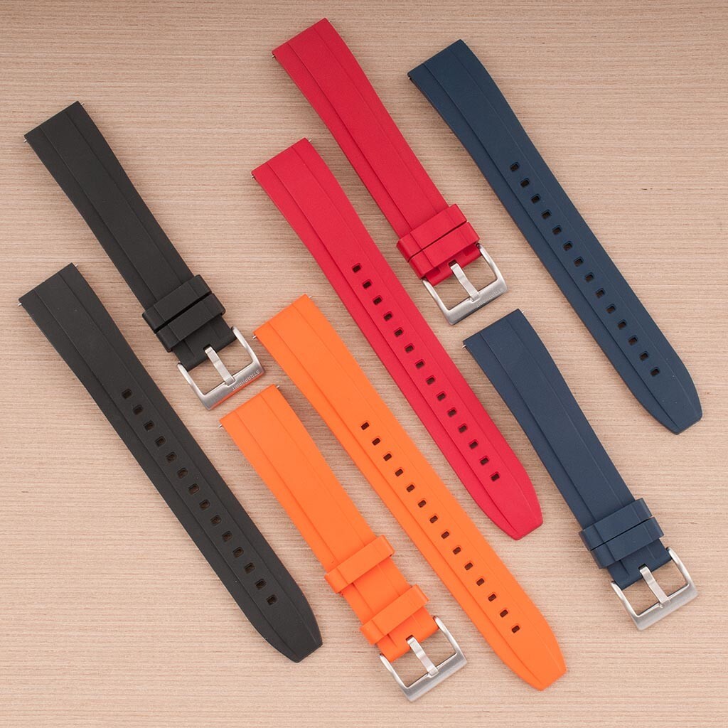 Extra Long for Big + Large Wrists FKM Rubber Quick Release Watch Strap Band Dive