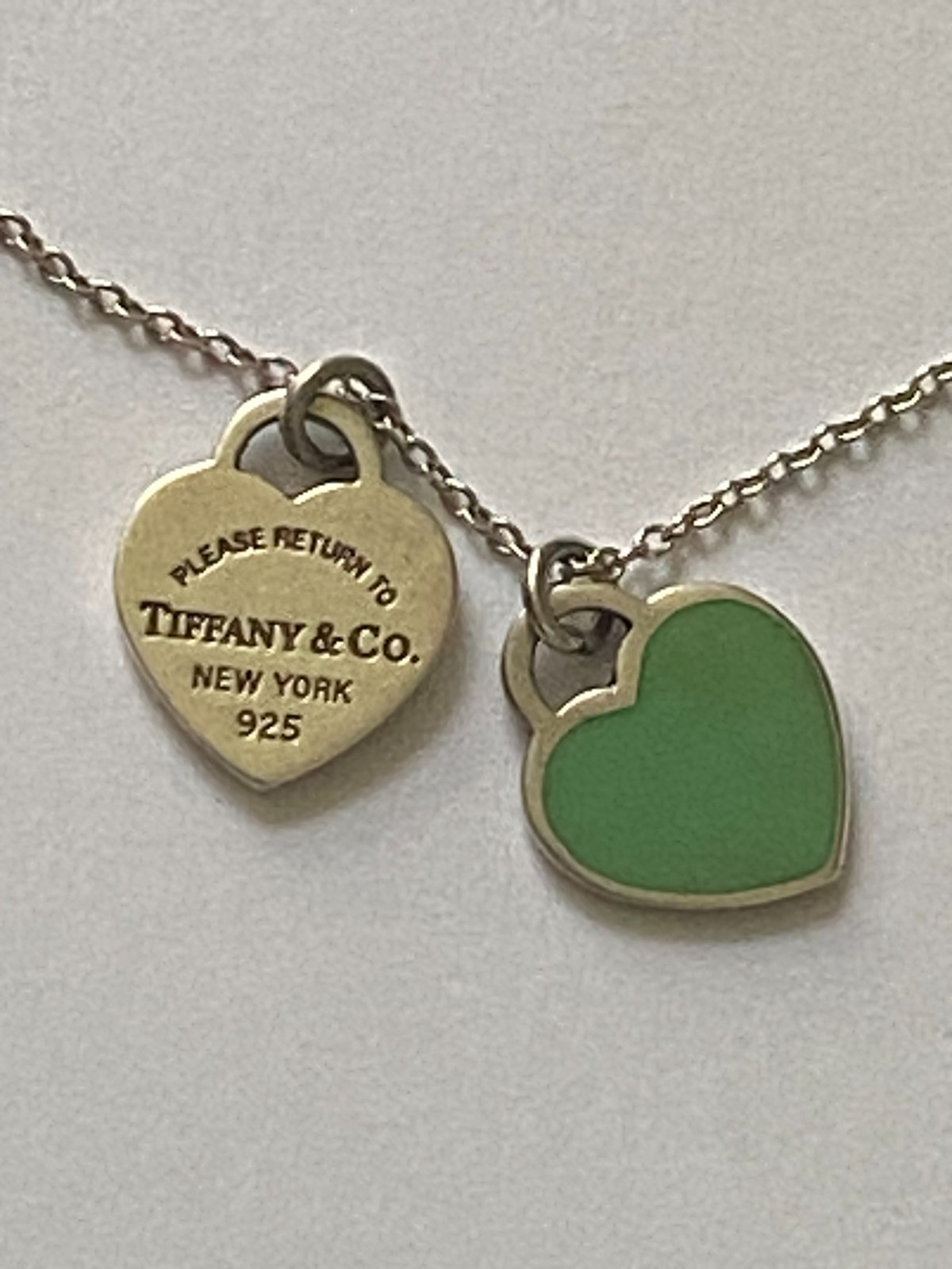 Authentic Tiffany & Co Double Hearts Necklace, Silver, 44cm, vintage