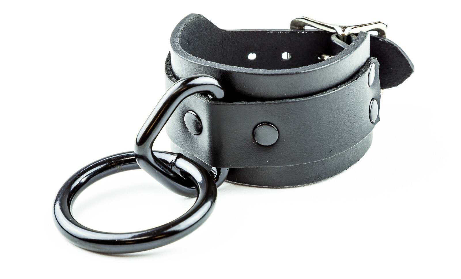 Men’s Punk Genuine Leather BONDAGE Wristband Bangle Cuff Bracelet Adjustable