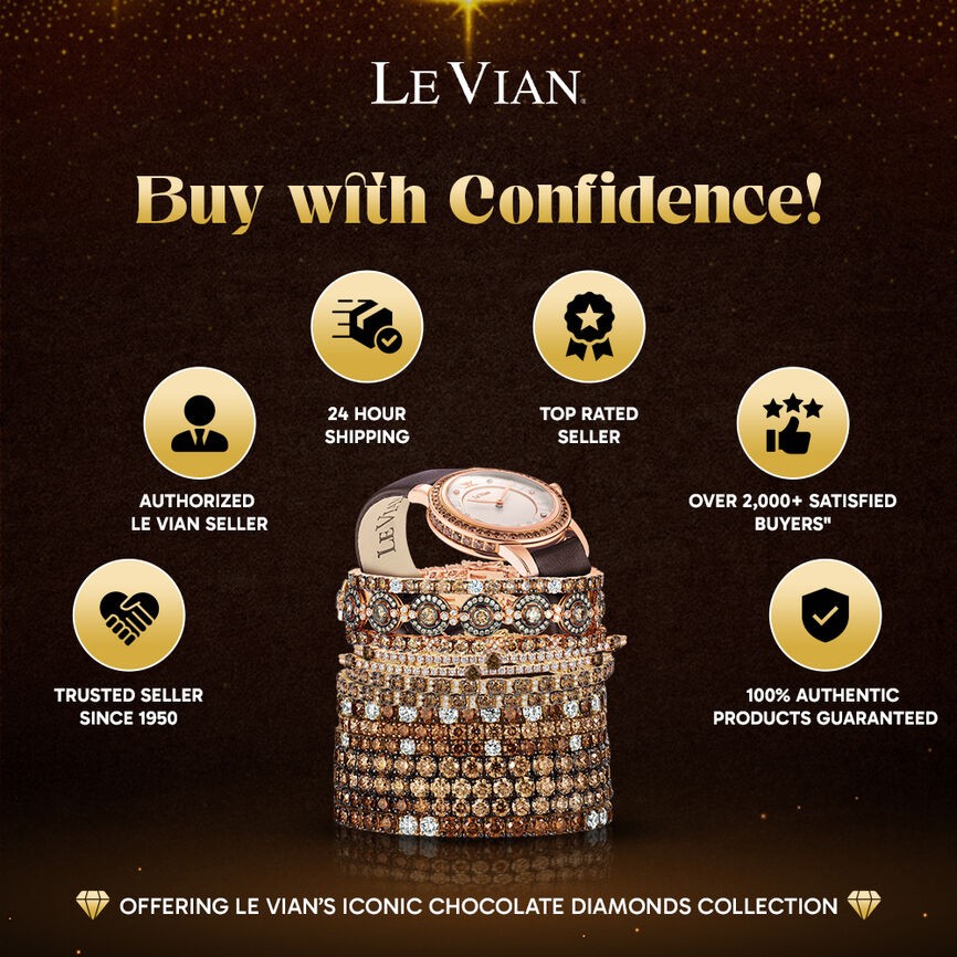 Le Vian Stud Earrings 2 cts Chocolate Smoky Quartz Rose Gold Plated Silver