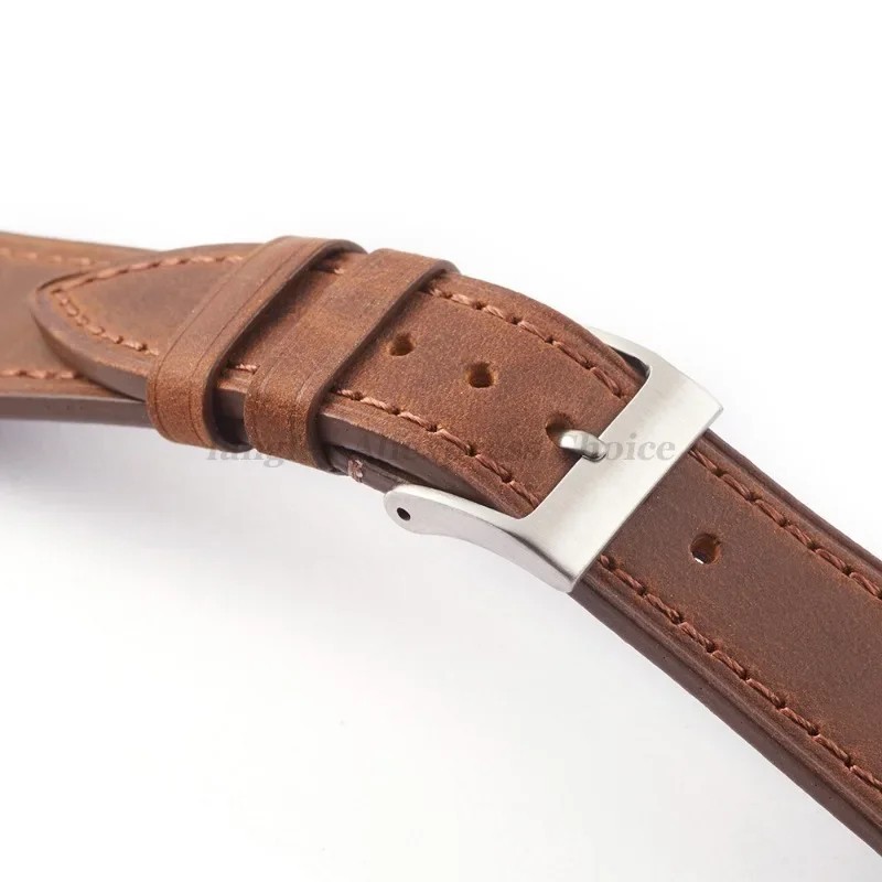 Crazy Horse Genuine Leather Watch Strap Mens Quick Release Band 18 19 20 21 22mm