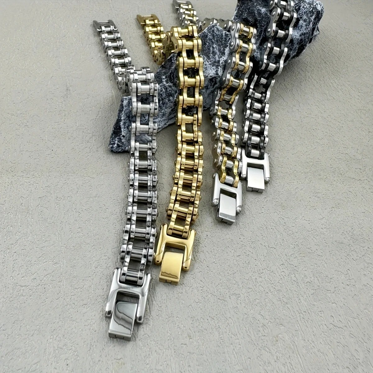 SOLID Stainless Steel Motorcycle Bike Chain Design Bracelet Men’s Jewelry Gifts
