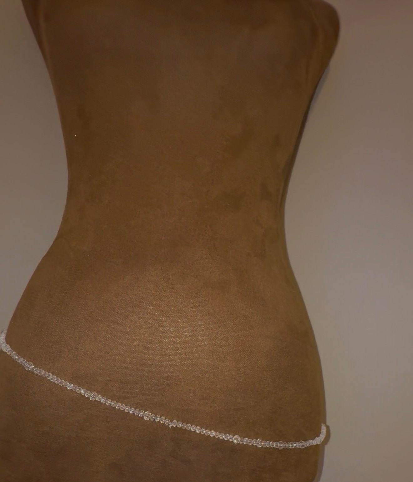 Clear Crystal Stretch Waist Beads for Women – African Glass Beads – Body Jewelry