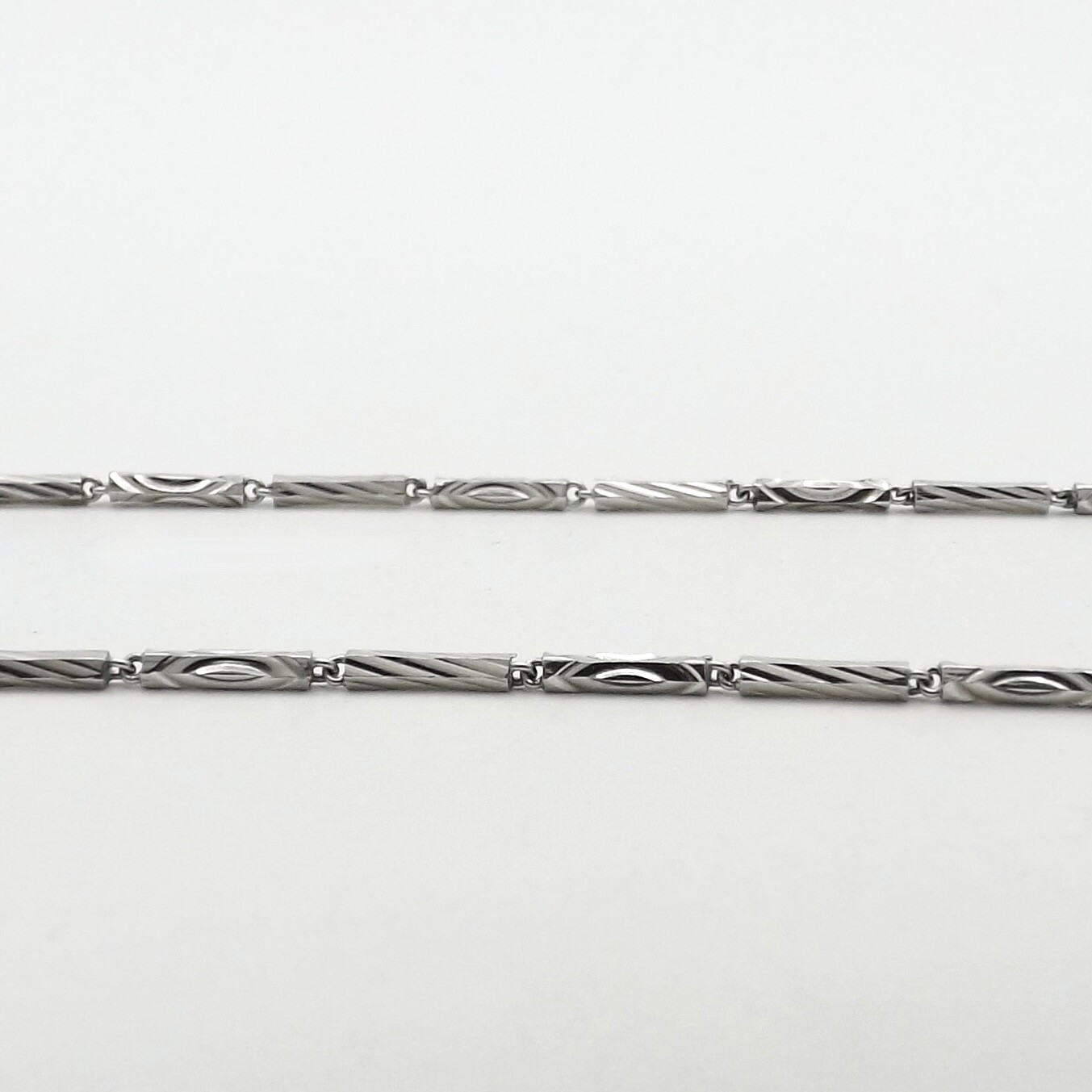 Solid Pure Platinum 9995 Bar Link Pendant Chain Necklace Diamond Cut 17in New