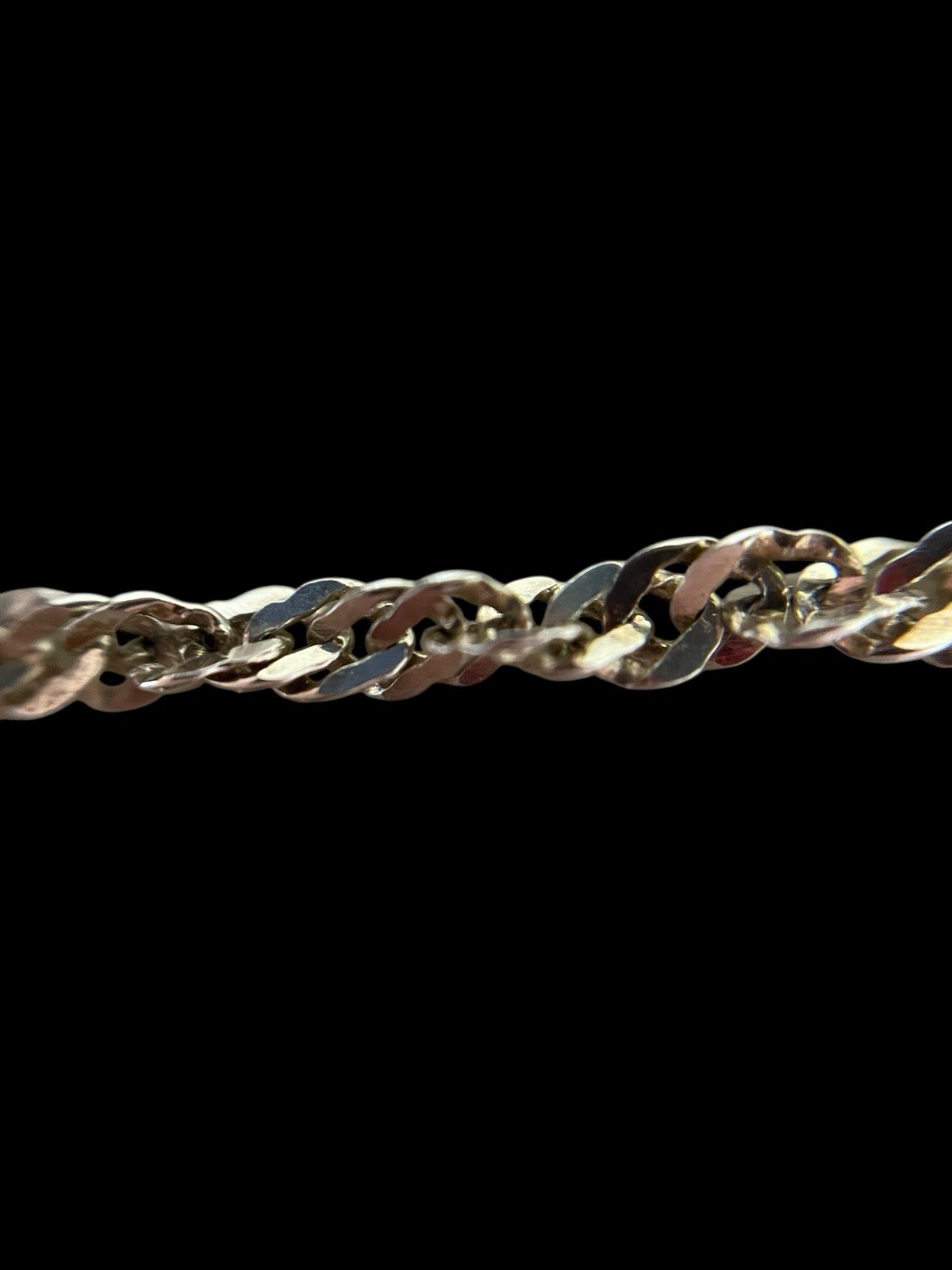 Platinum Over 925 Silver Twisted Chain Bracelet – 6.5 in.