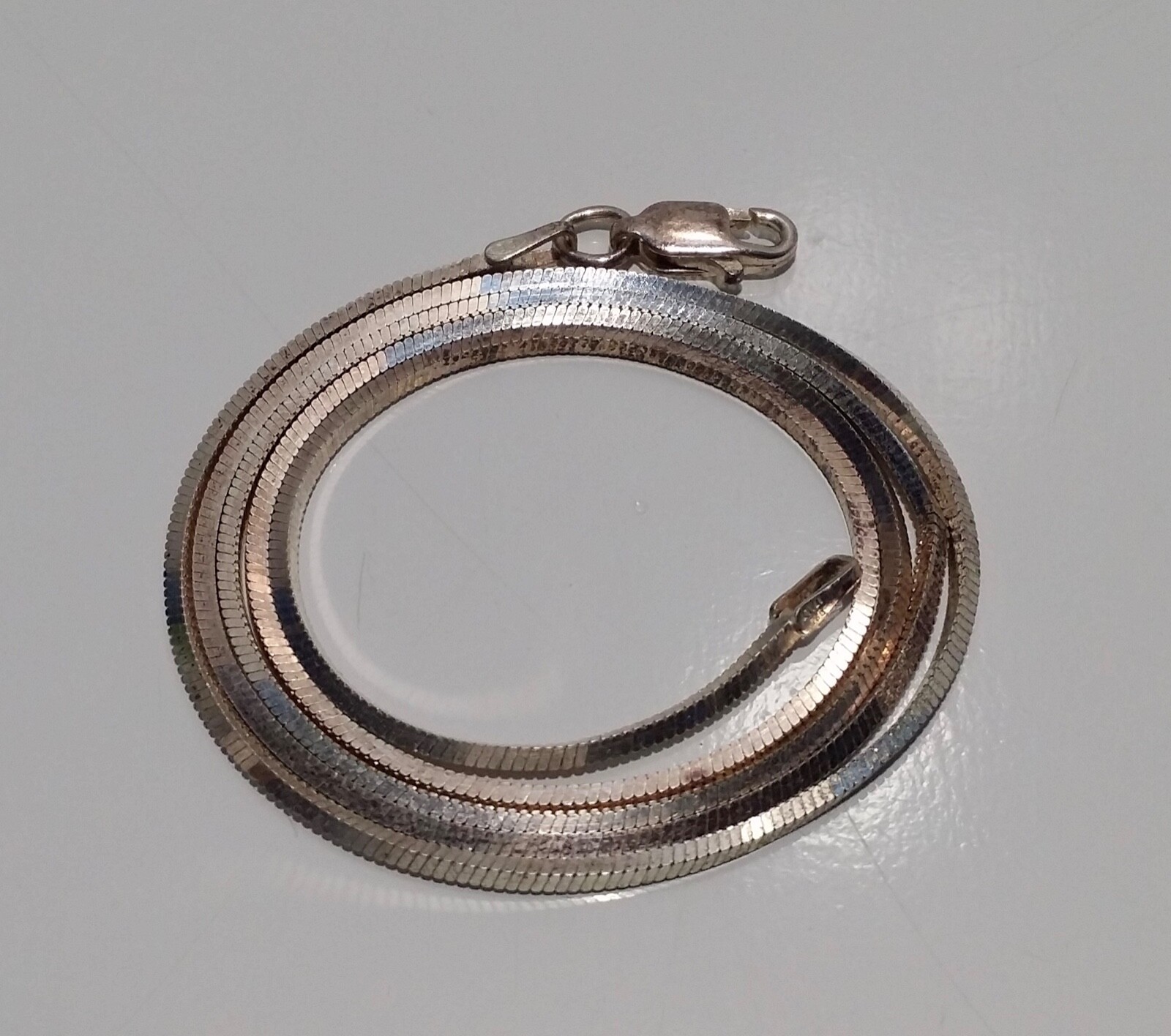 20″ Herringbone Chain Solid 925 Sterling Silver NECKLACE, width 1mm