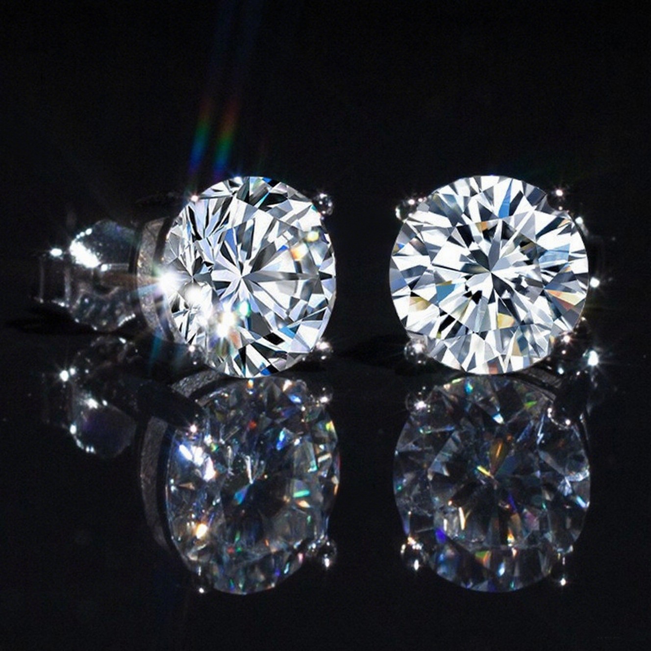1ct-2ct D Color VVS1 Moissanite Stud Earrings Women Lady 925 Sterling Silver